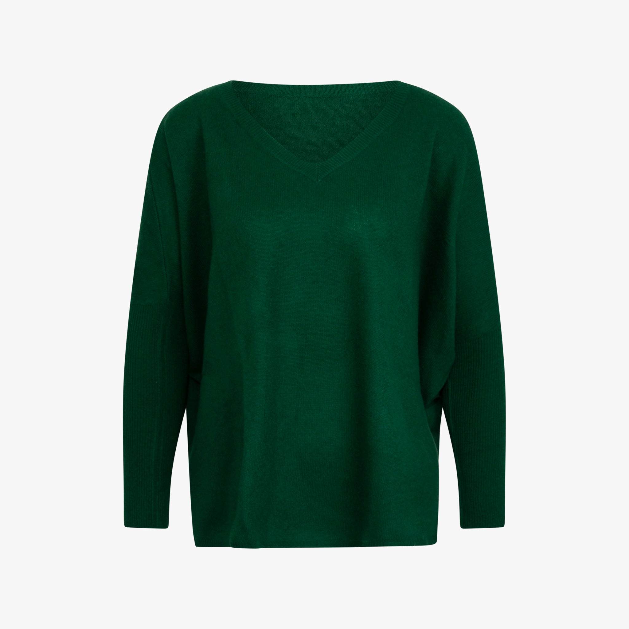 1/1 V-Poncho-Pulli | flaschengrün