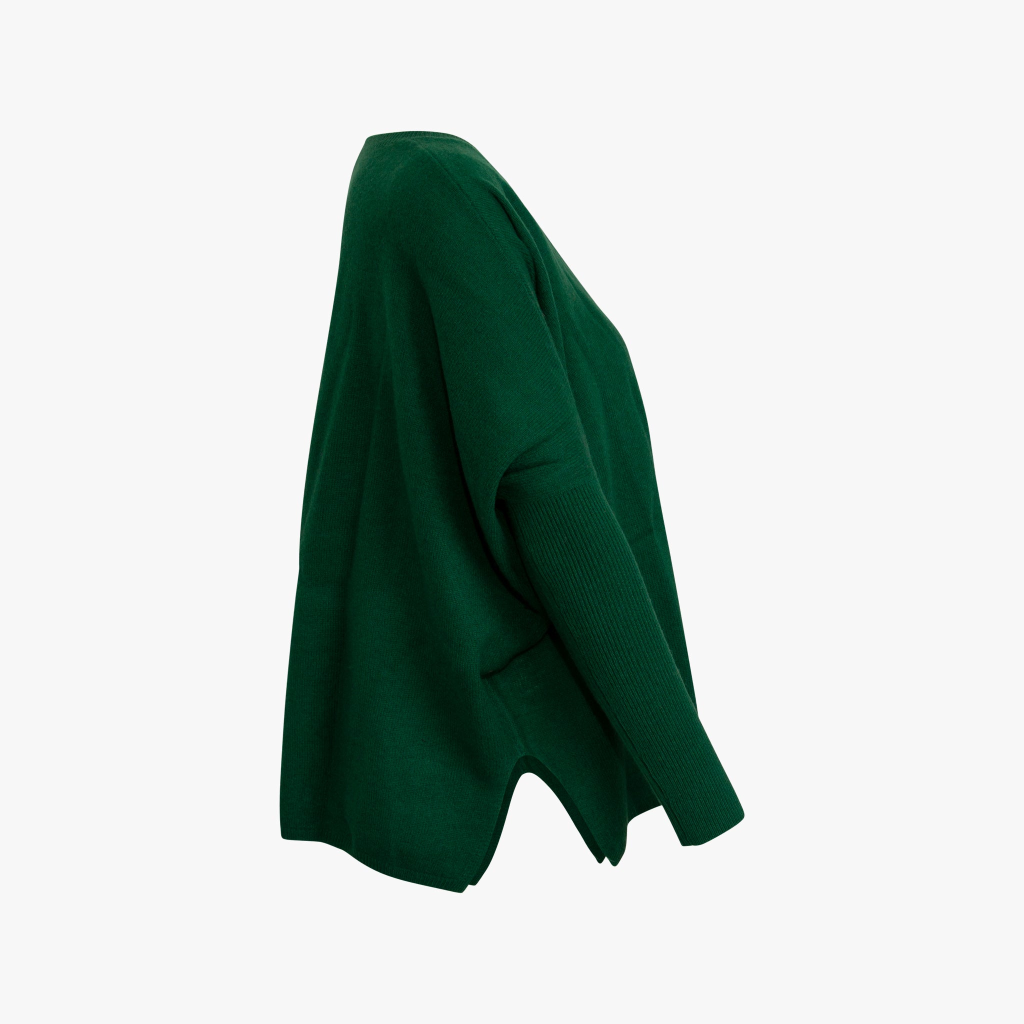 1/1 V-Poncho-Pulli | flaschengrün