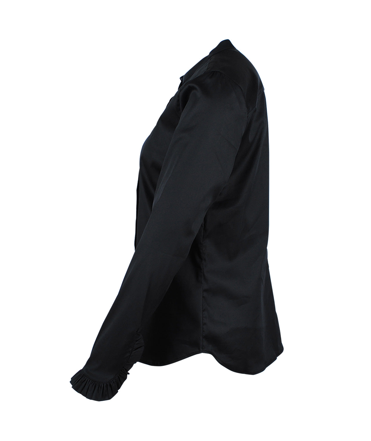 Bluse Rüsche | schwarz