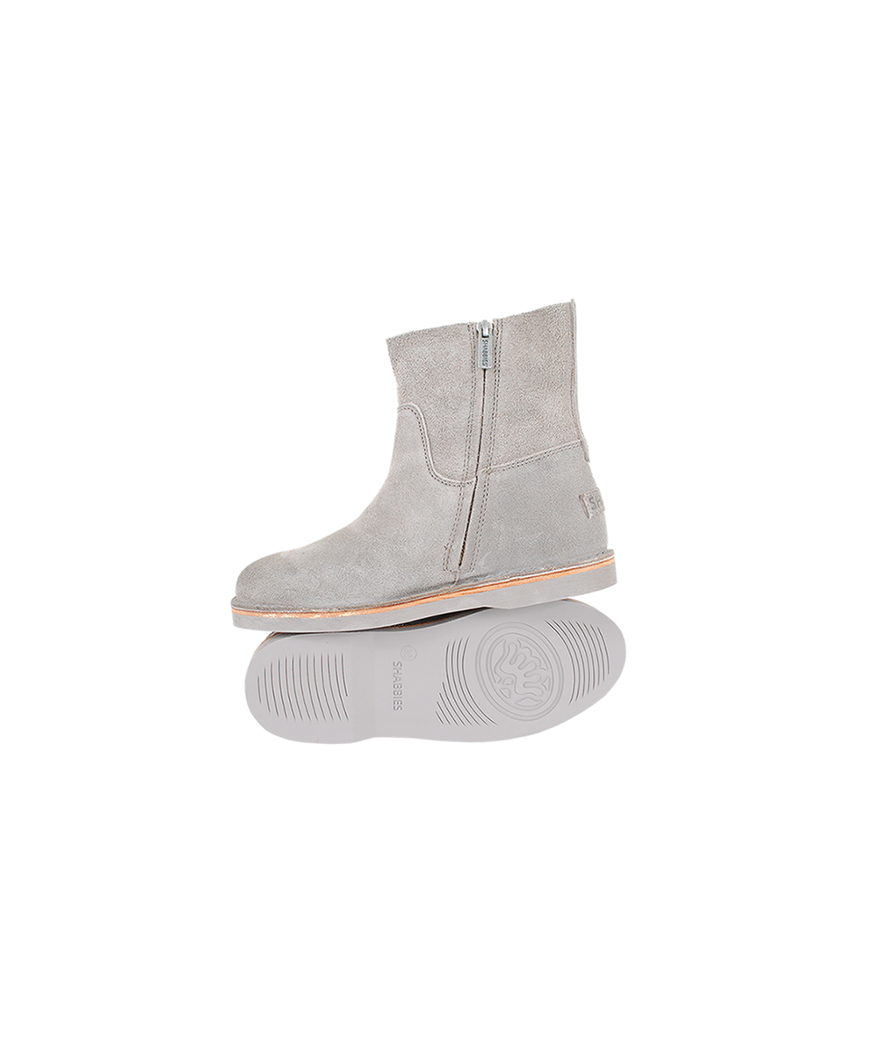 Bootie Velour Zip | grau