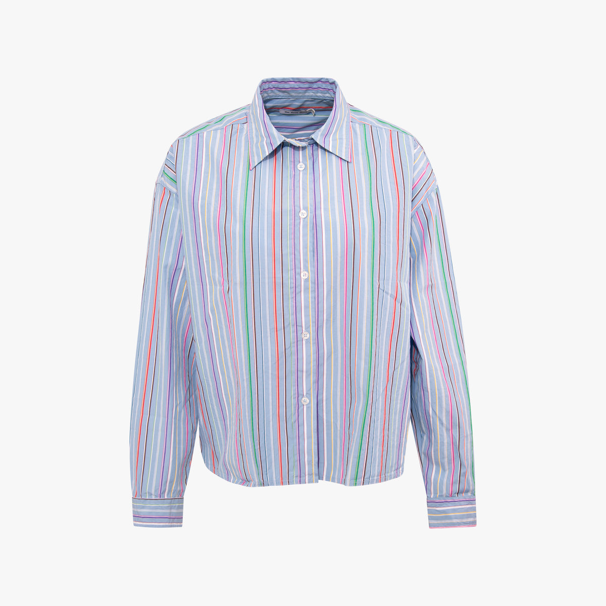 The White SHirt 1/1 Bluse Finestripe | hellblau
