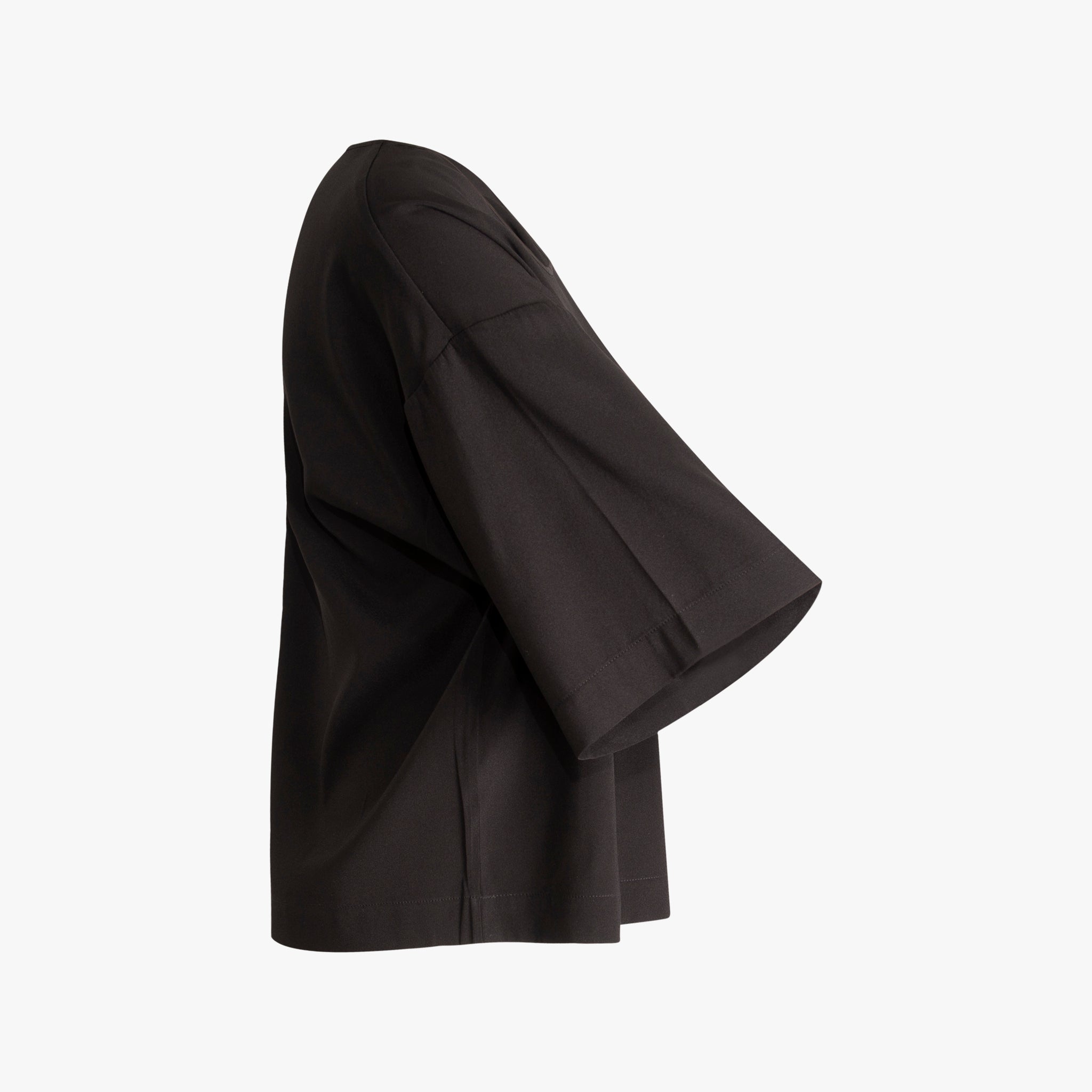 Blusenshirt Seidenstretch | schwarz
