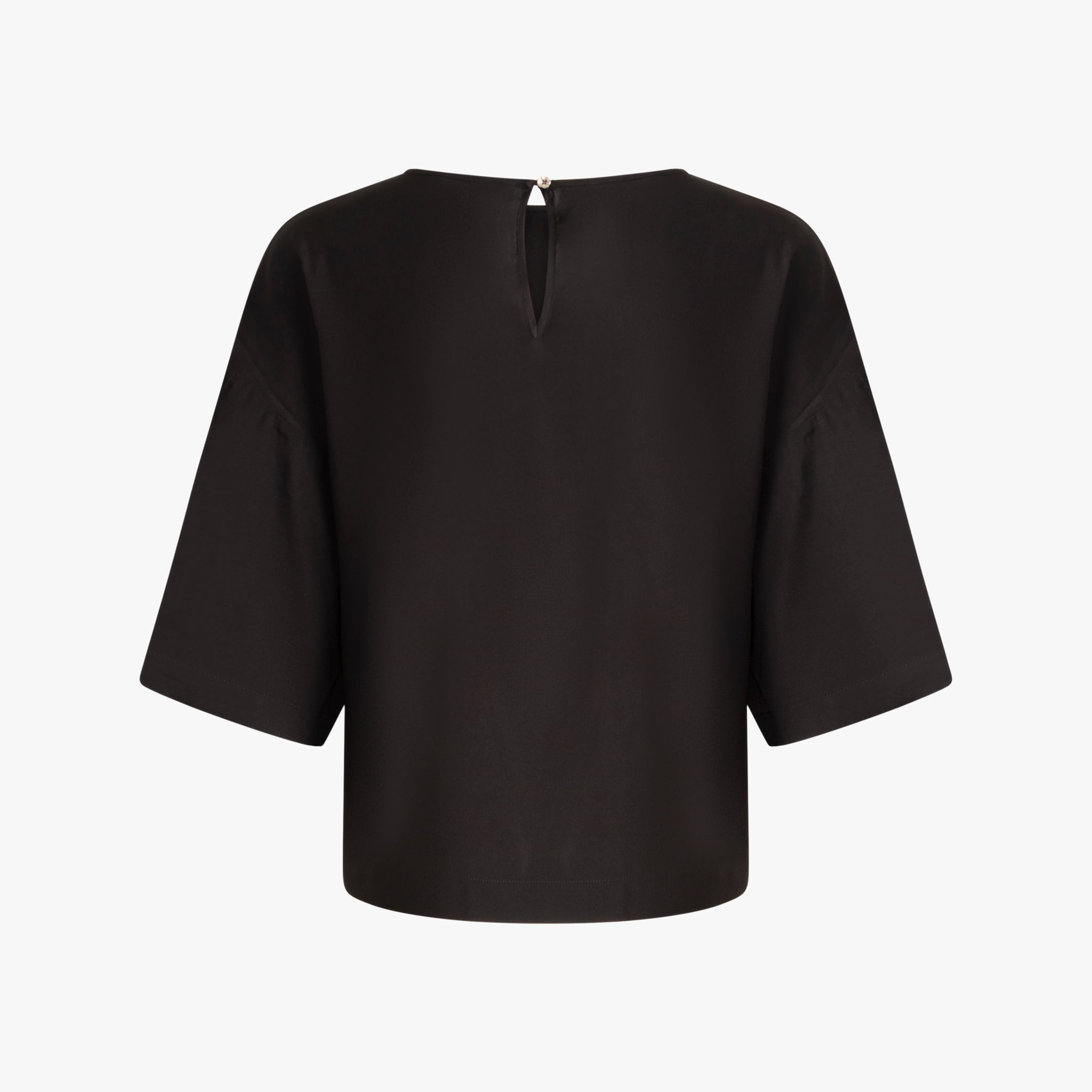 Blusenshirt Seidenstretch | schwarz