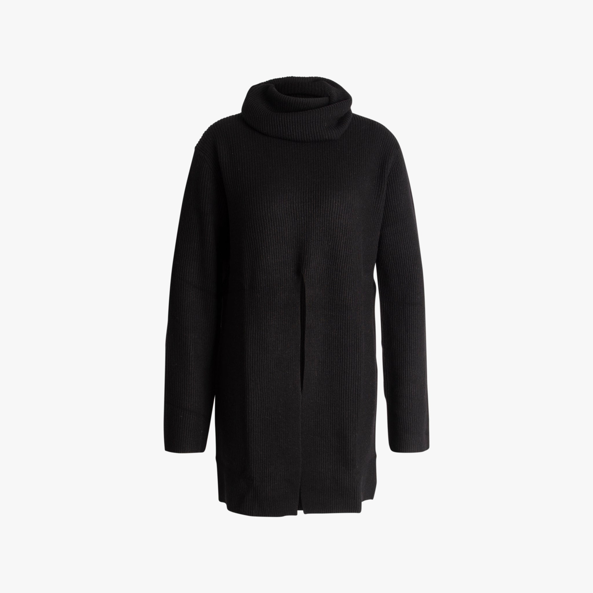 Longpulli Rippe | schwarz