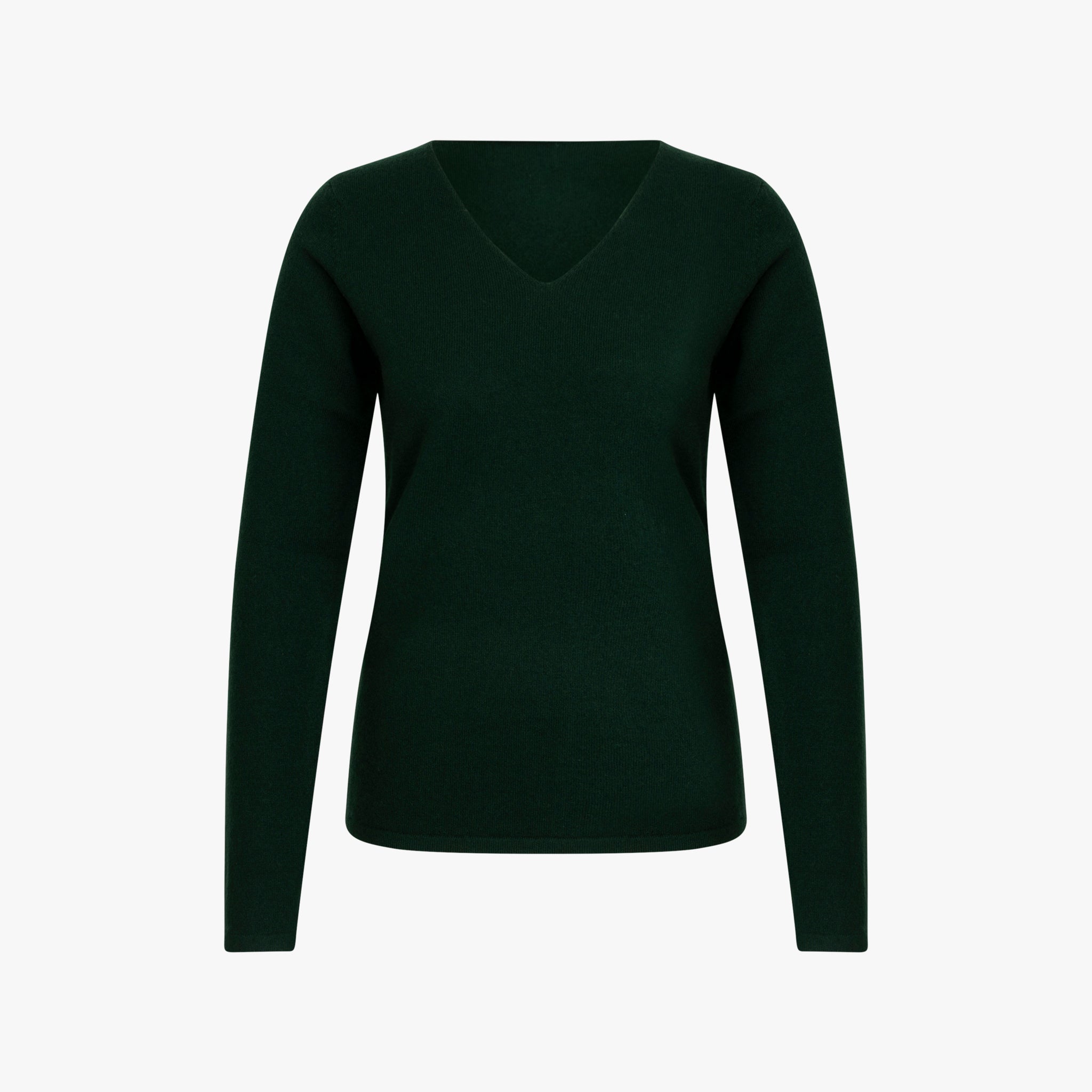 V-Pulli Basic Cashmere | flaschengrün