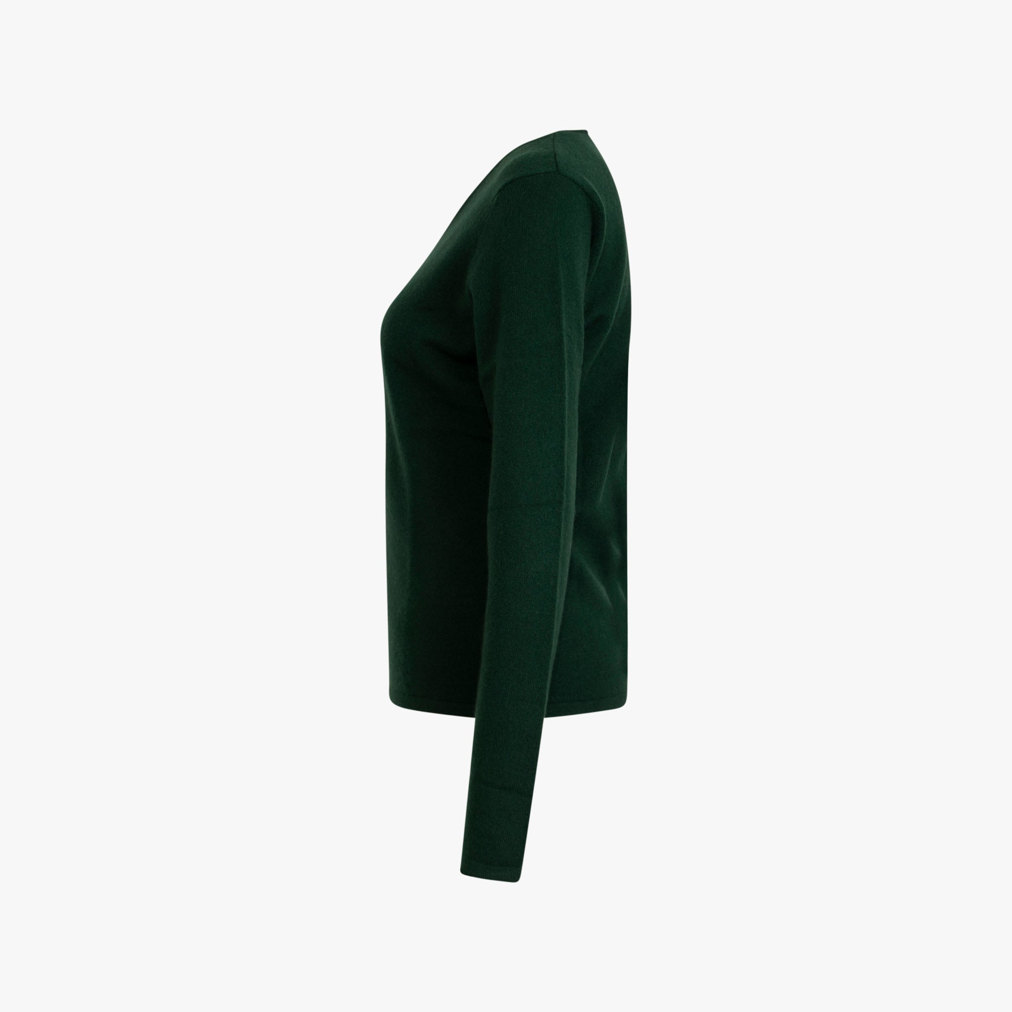 V-Pulli Basic Cashmere | flaschengrün
