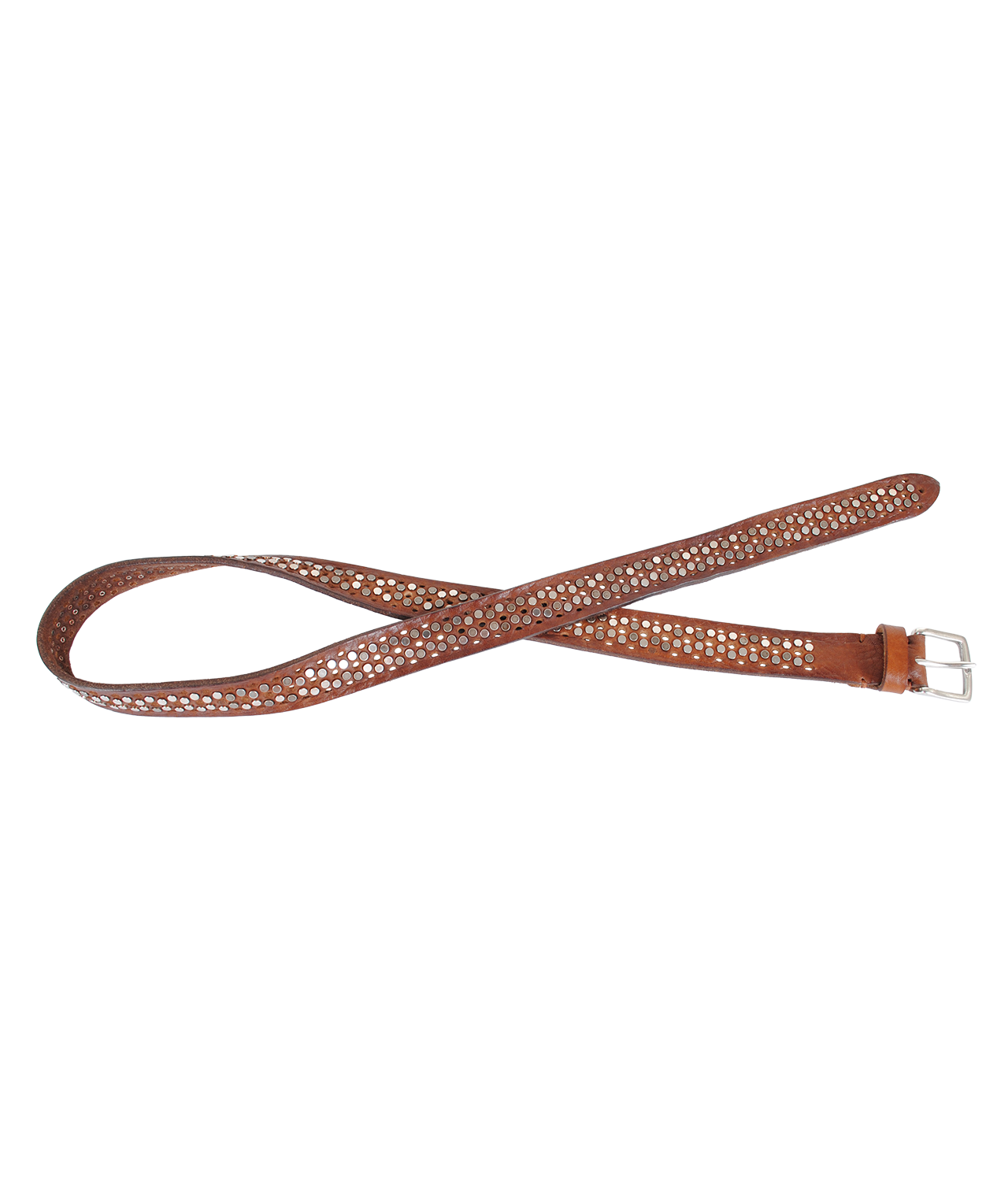 Gürtel Holes/Studes 3cm | cognac