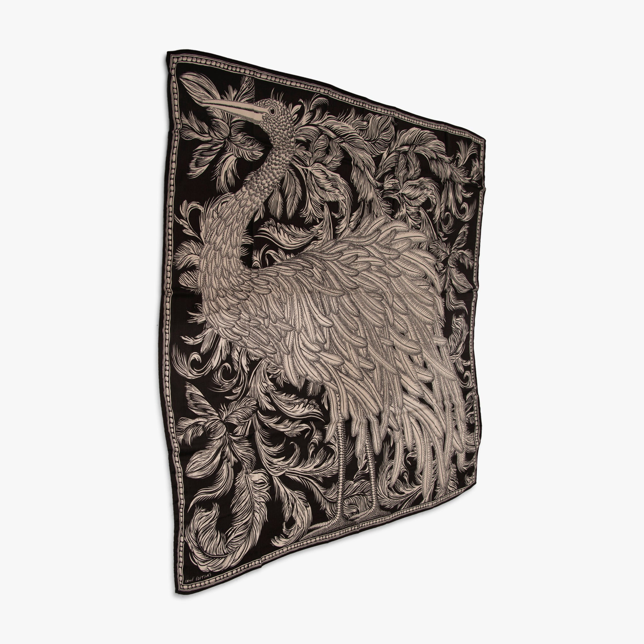 Schal Peacook-Print | schwarz