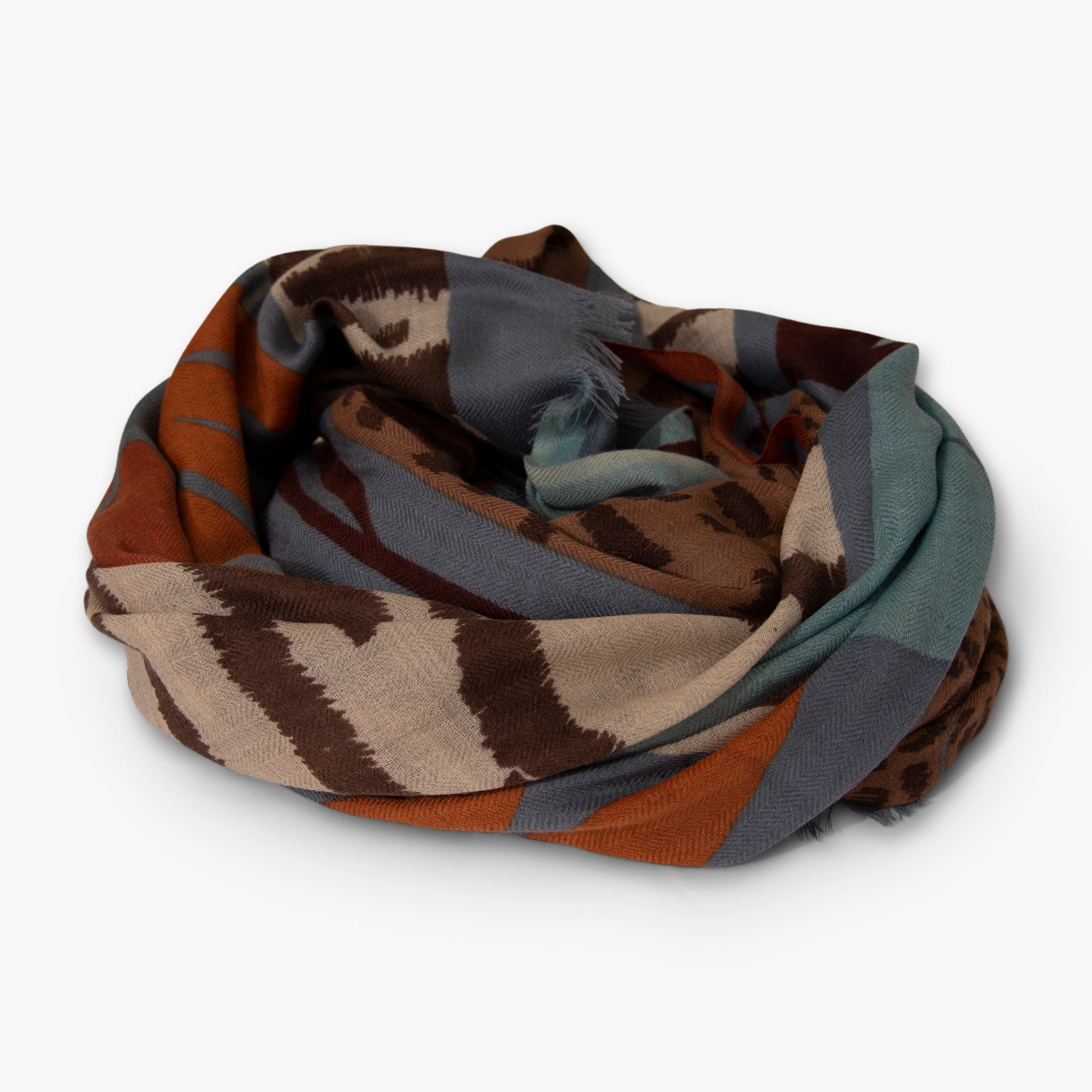 Schal Zebra/Tiger-Print | blau