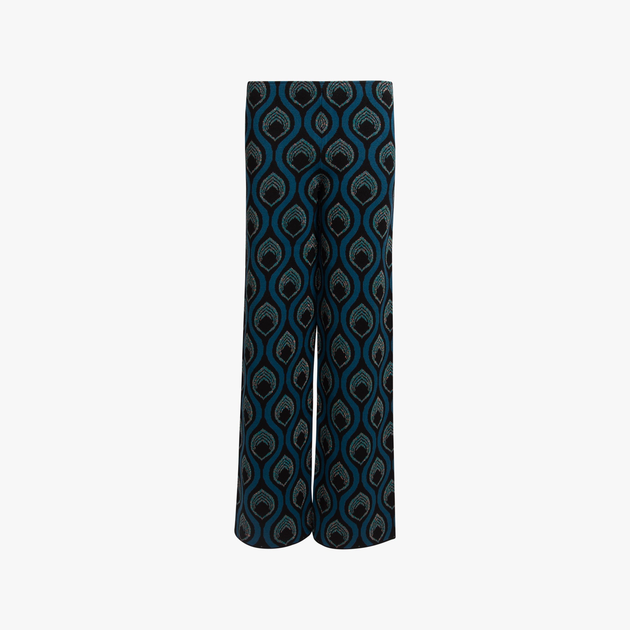 Hose Pfauprint | dunkelblau