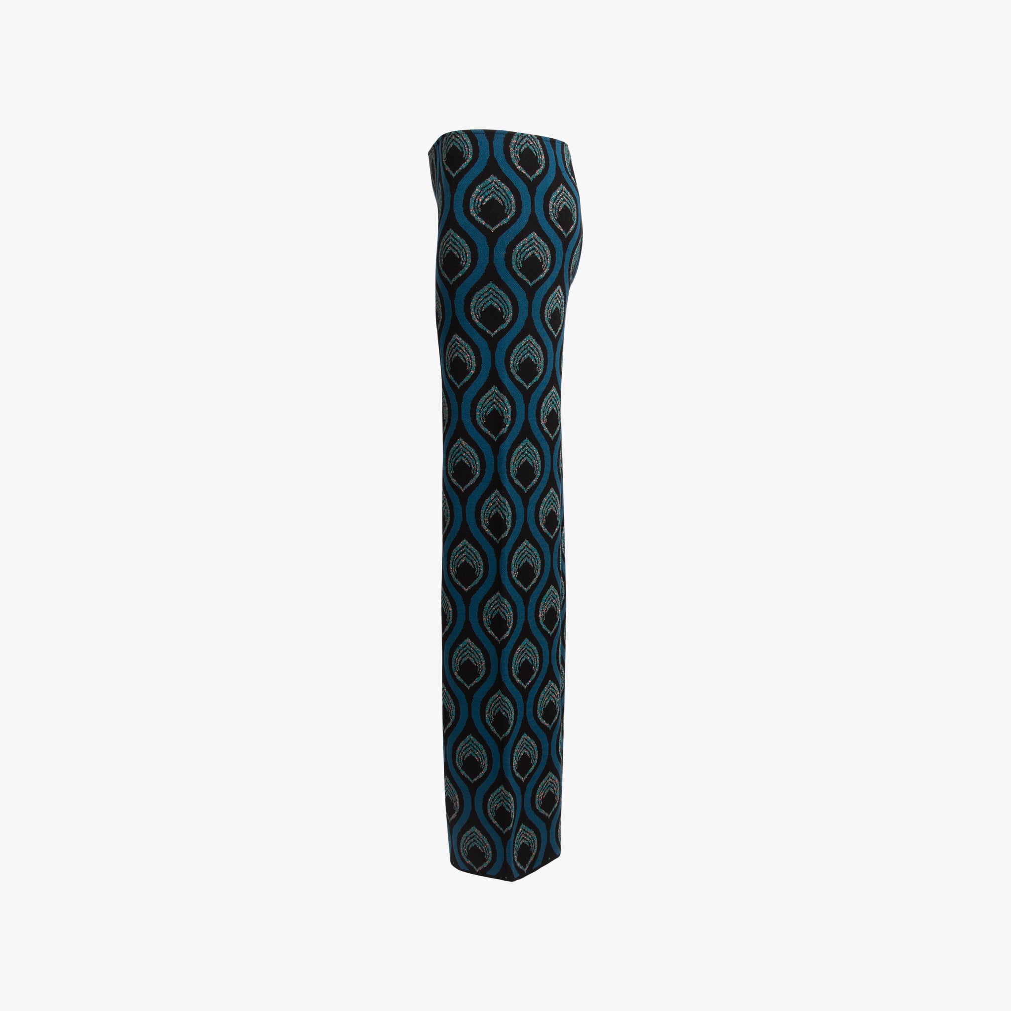 Hose Pfauprint | dunkelblau