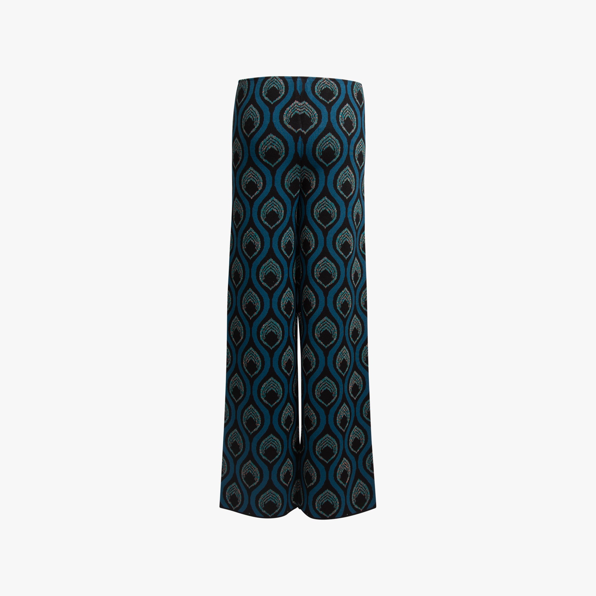 Hose Pfauprint | dunkelblau