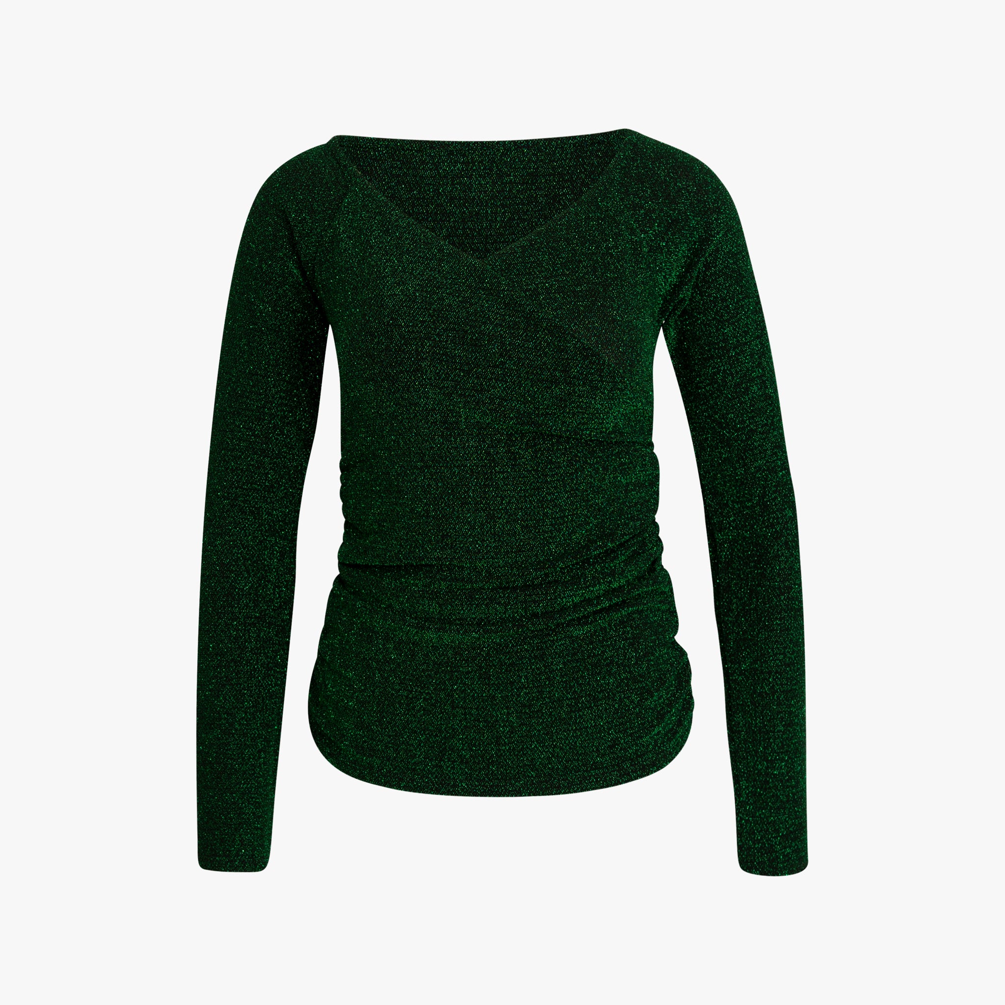 Blusenshirt Raffung Lurex | grün