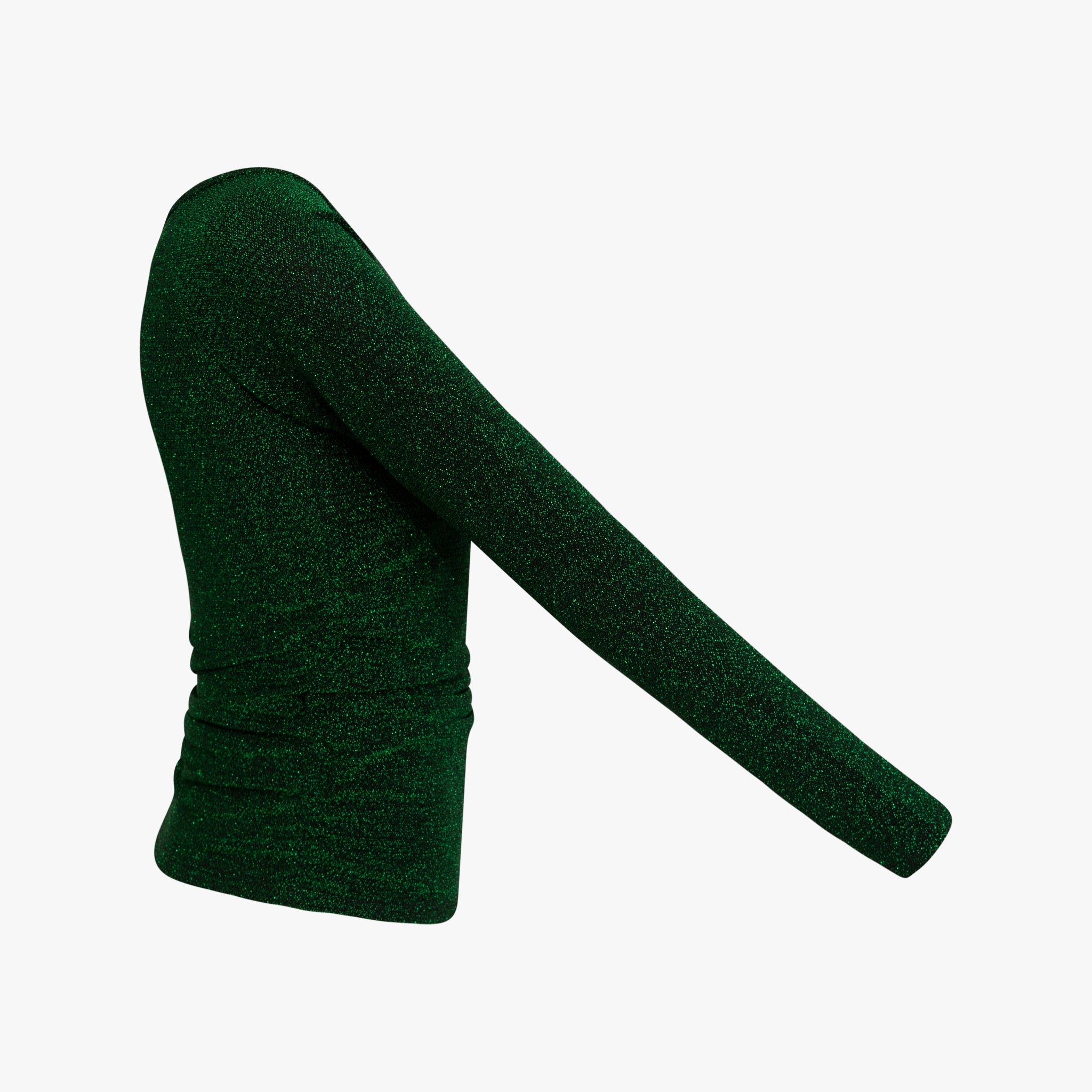 Blusenshirt Raffung Lurex | grün