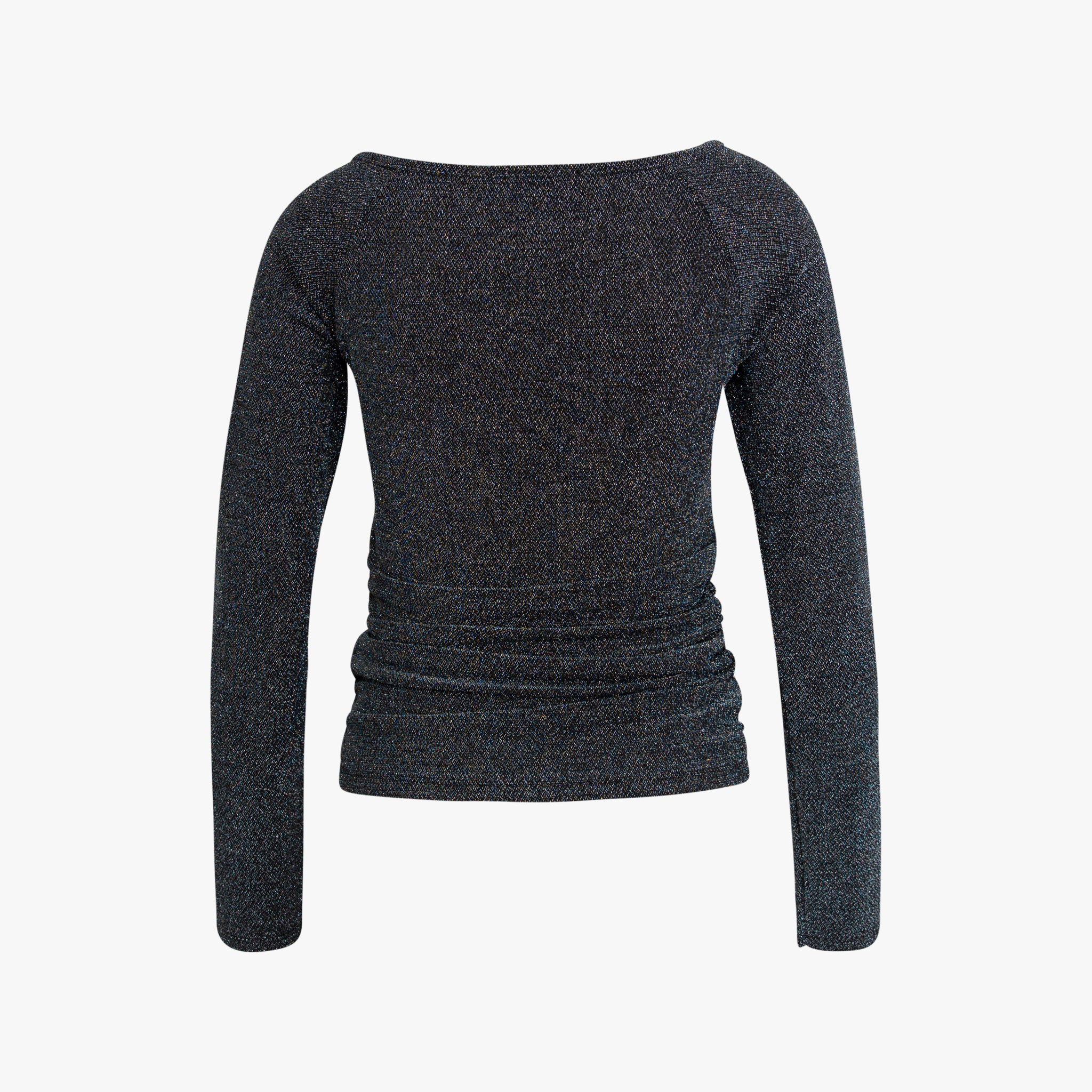 Blusenshirt Raffung Lurex | petrol