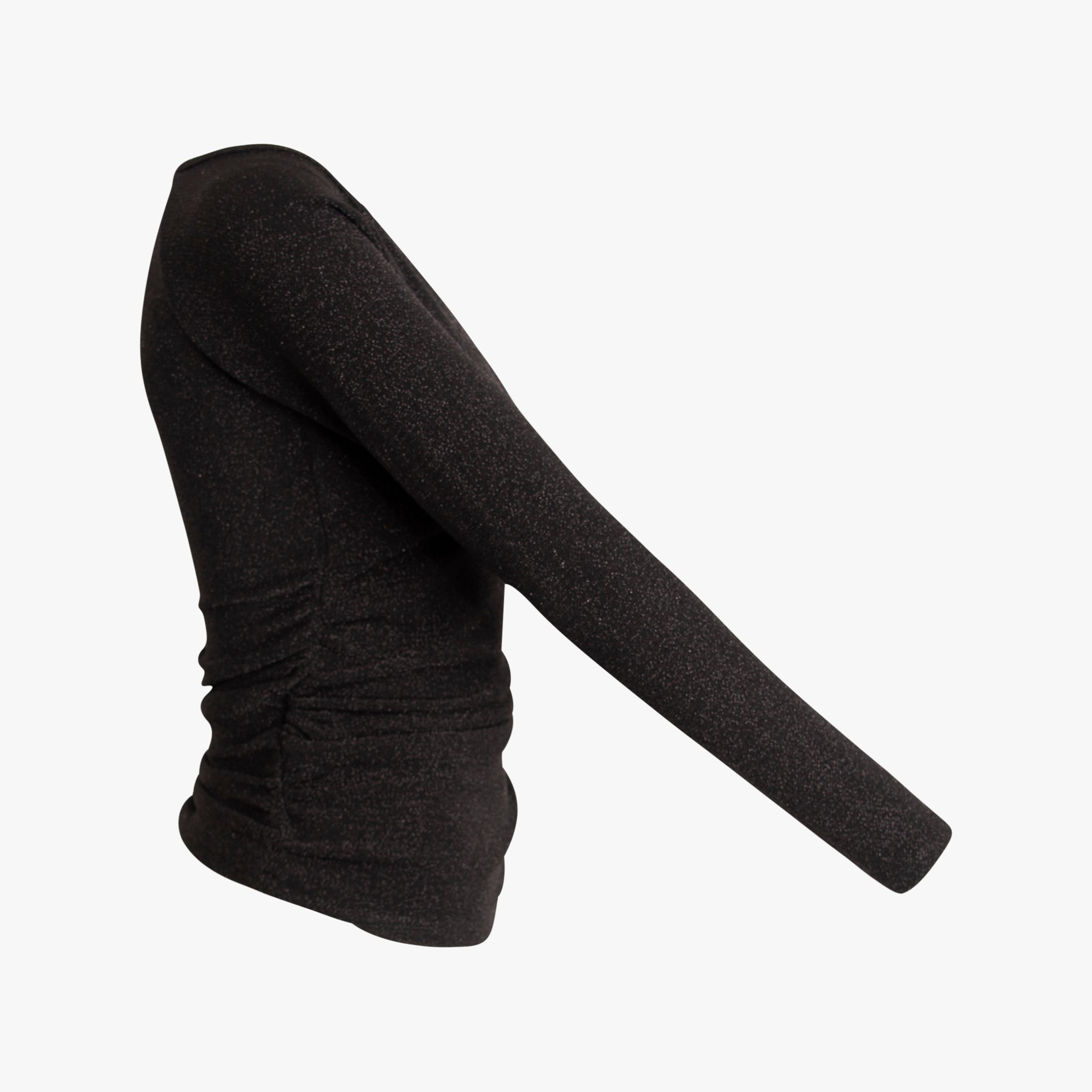 Blusenshirt Raffung Lurex | schwarz