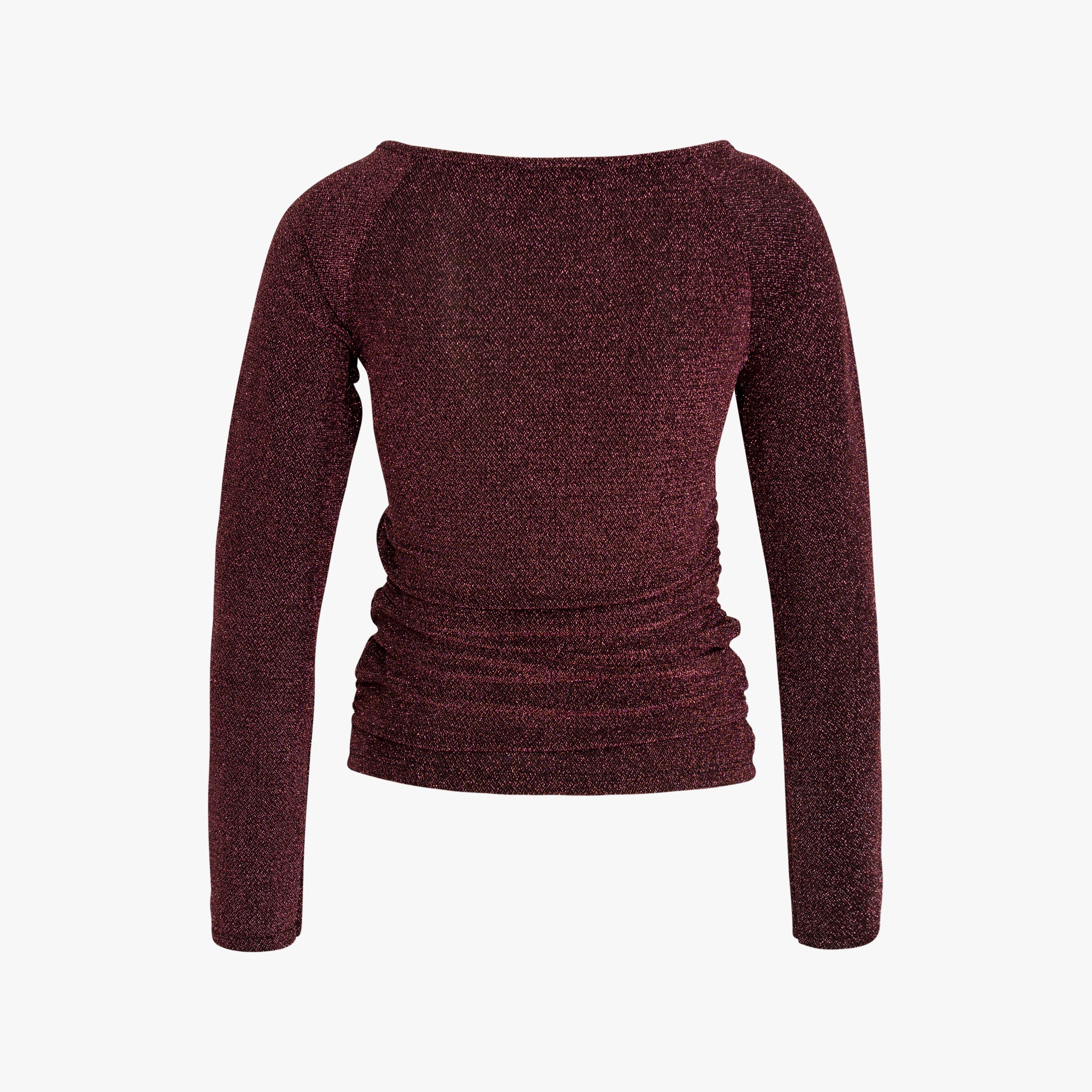 Blusenshirt Raffung Lurex | bordeaux