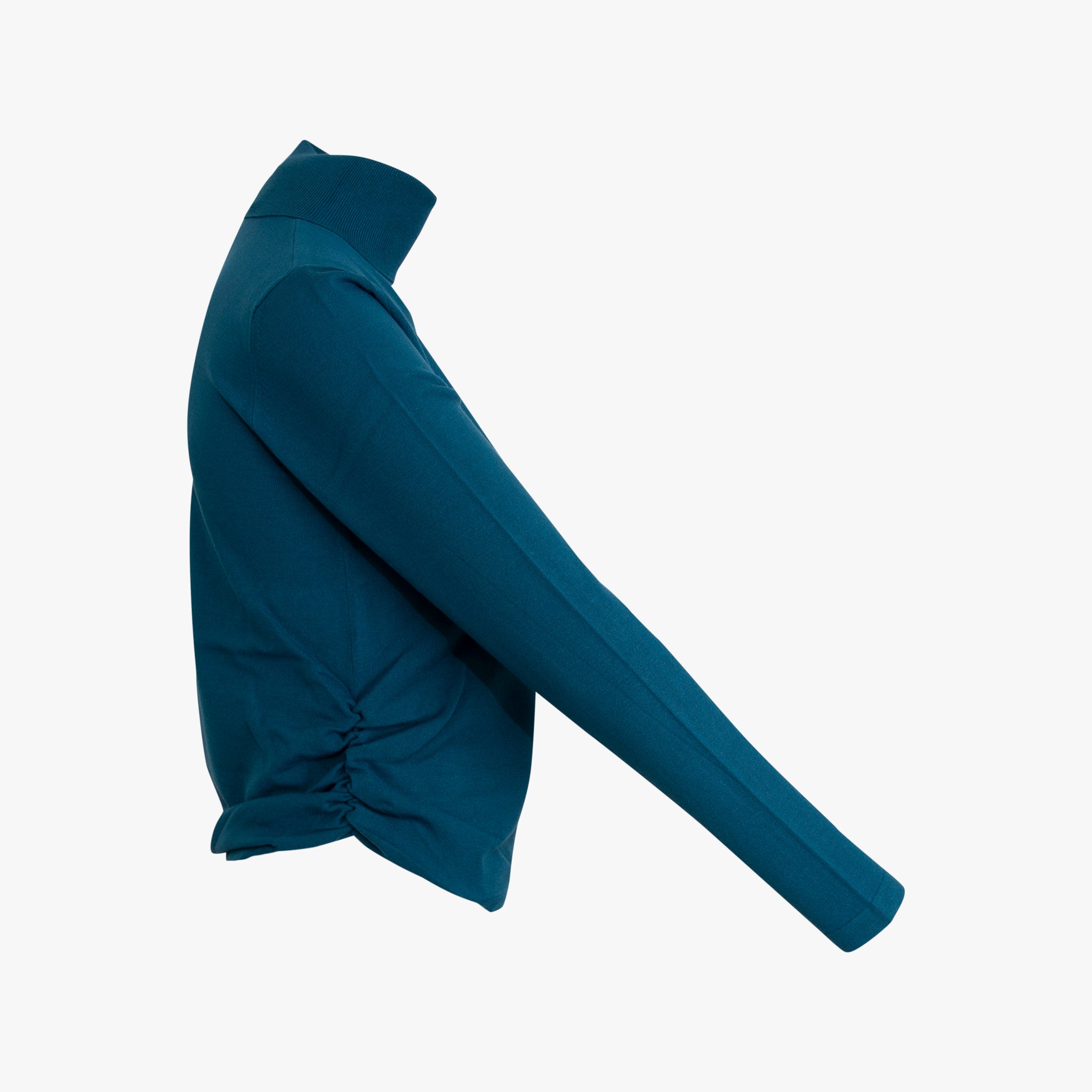 Feinstrickrolli Seitenraffung | petrol