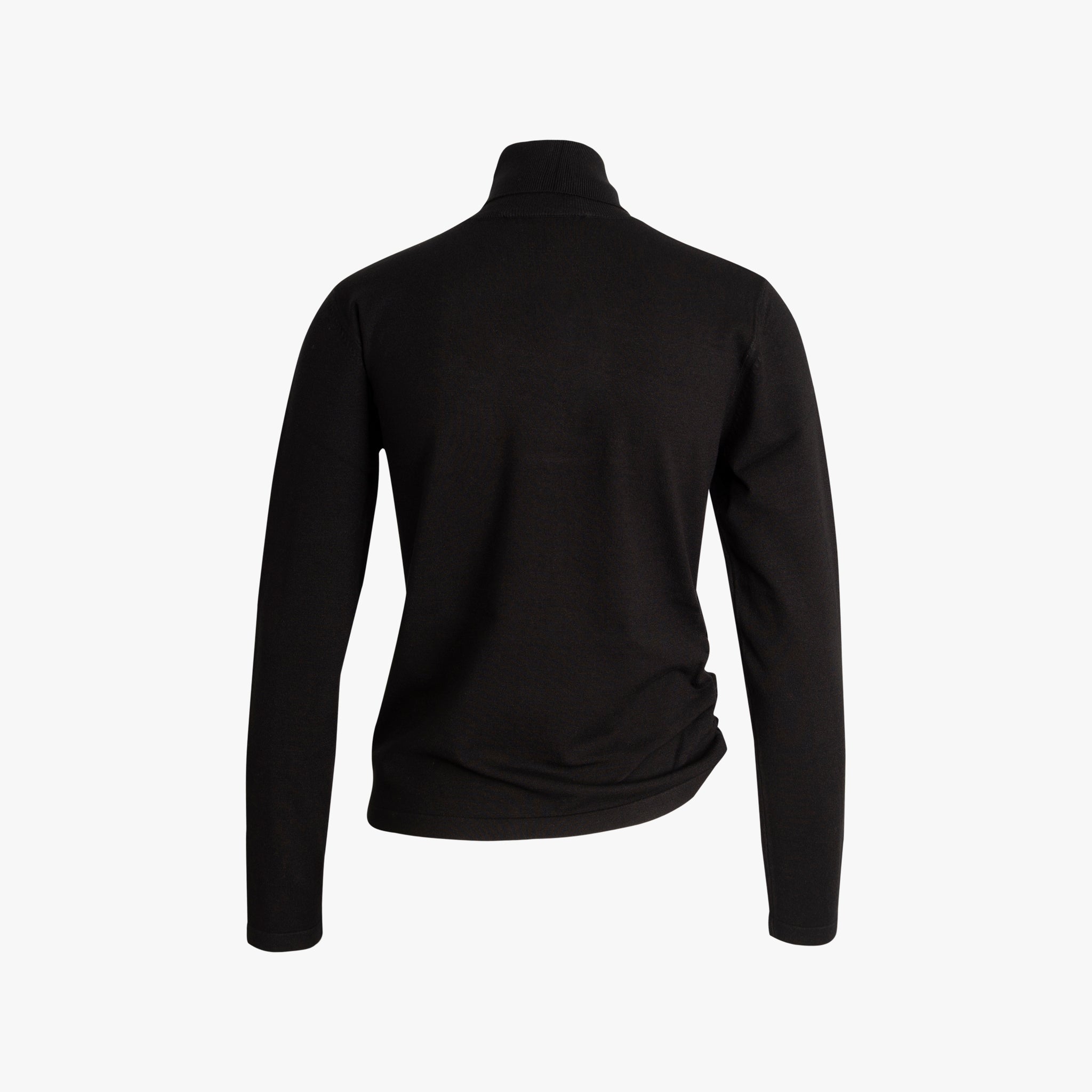 Feinstrickrolli Seitenraffung | schwarz