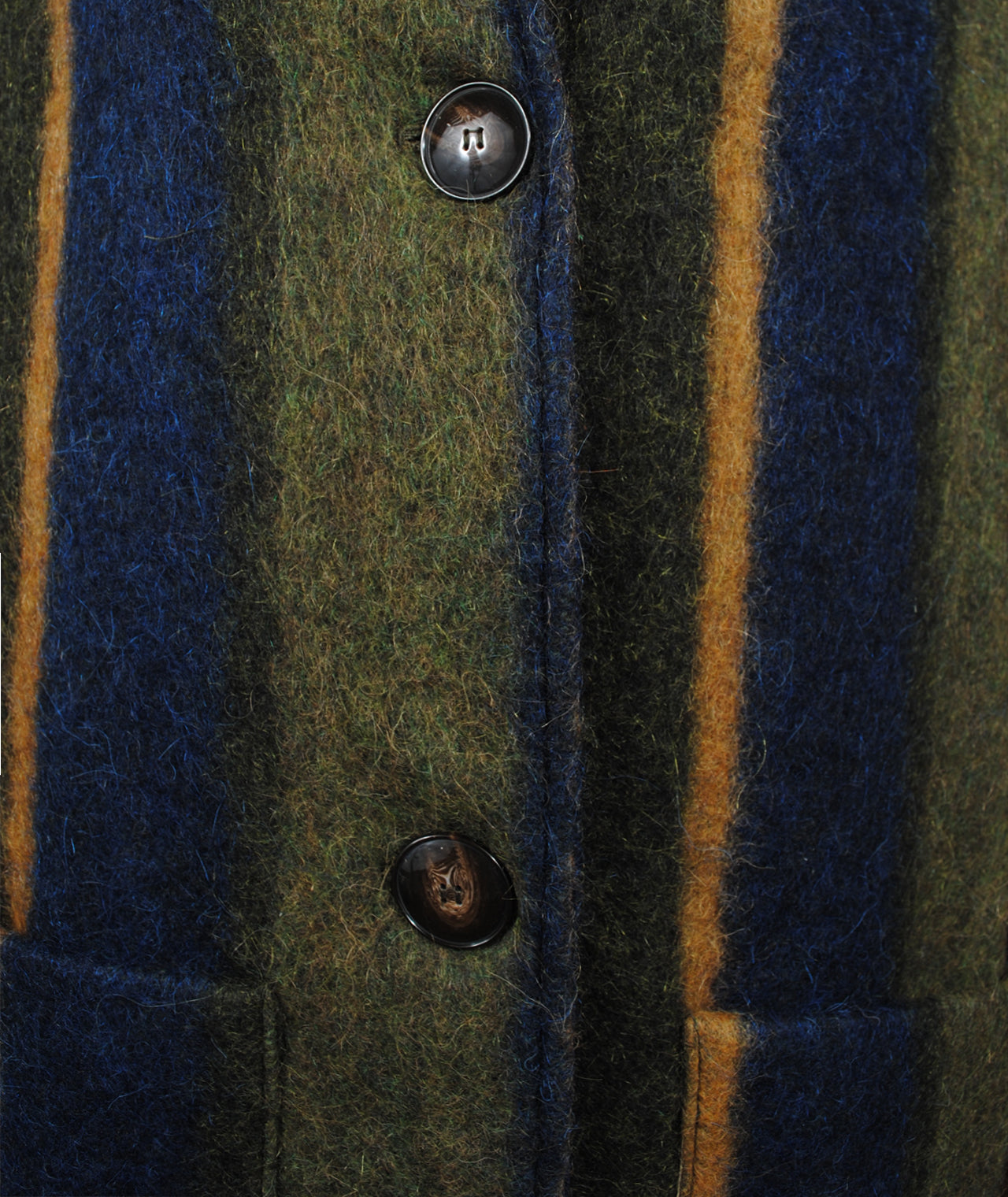 Kurzmantel Streifen | blau-grün