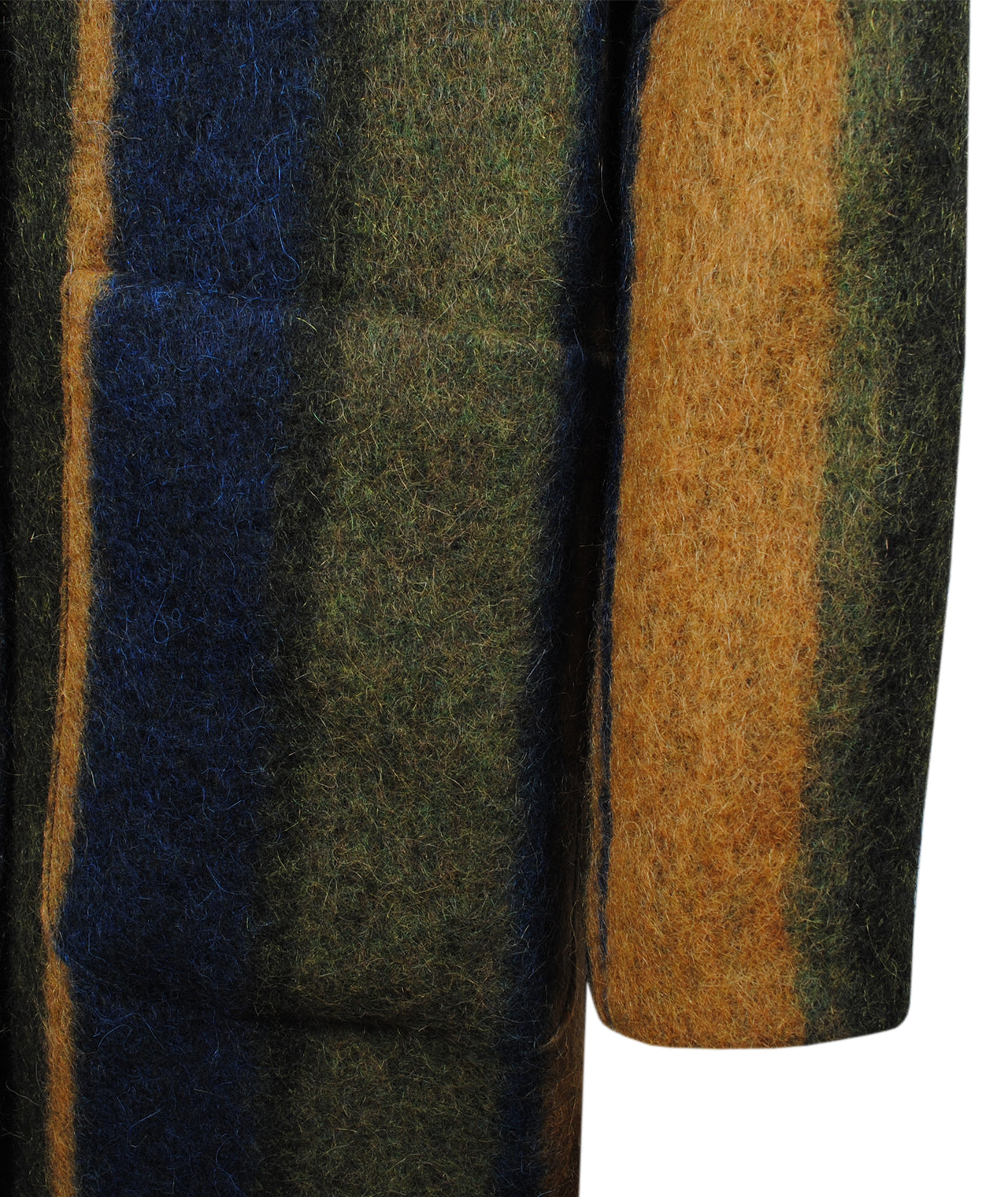 Kurzmantel Streifen | blau-grün