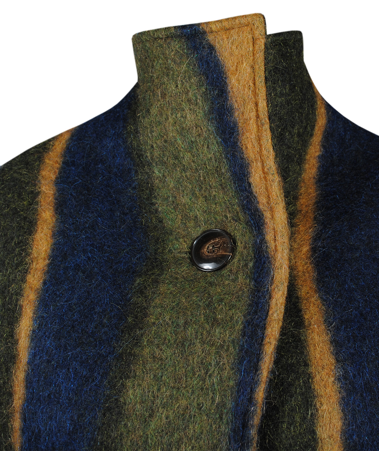 Kurzmantel Streifen | blau-grün