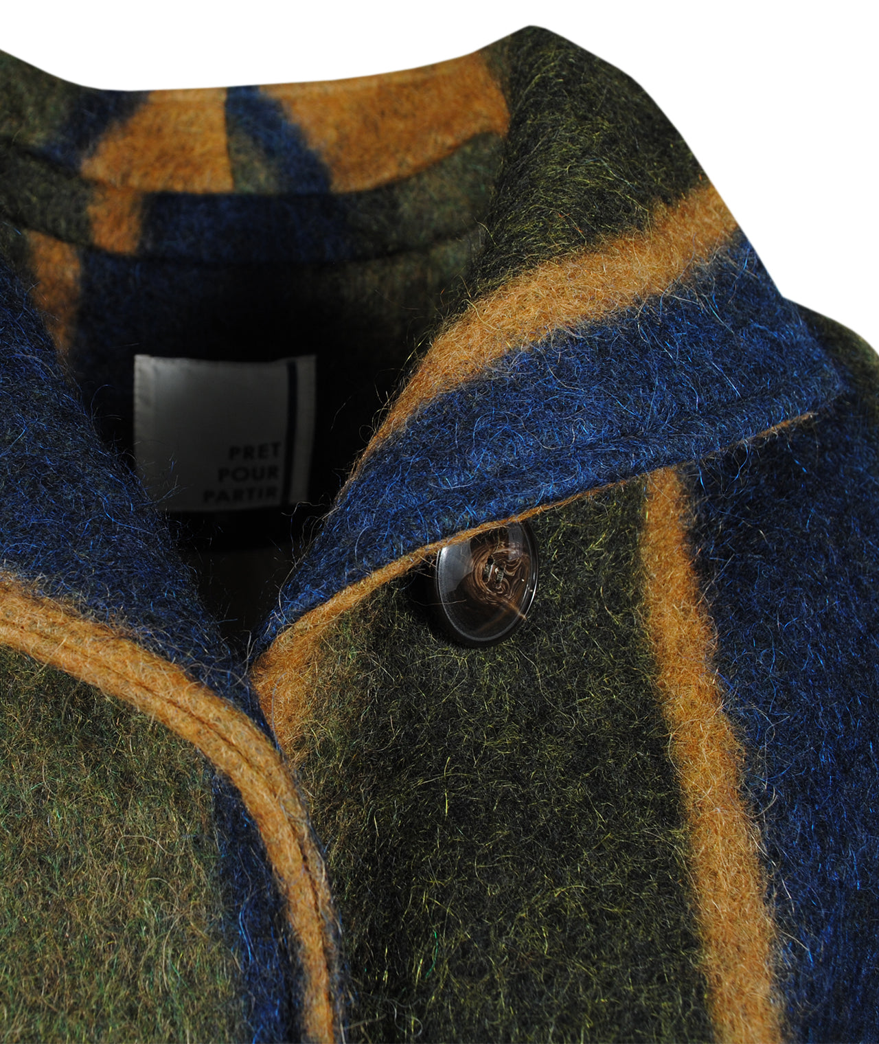 Kurzmantel Streifen | blau-grün