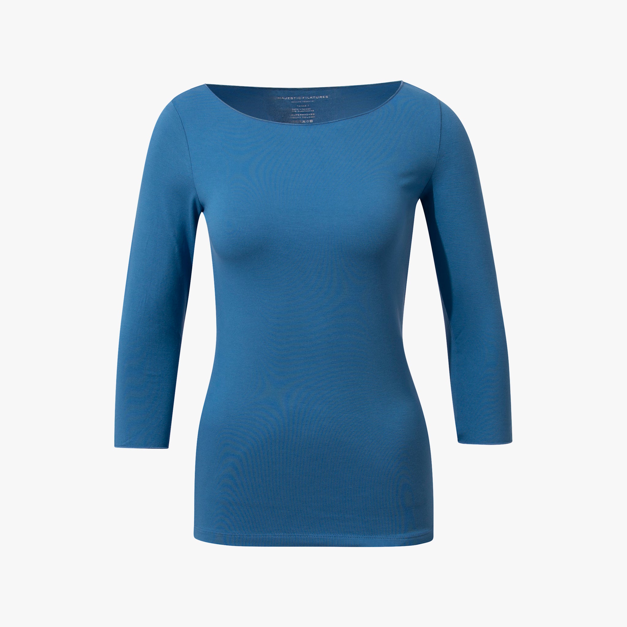 3/4 U-Shirt gekettelt | blau