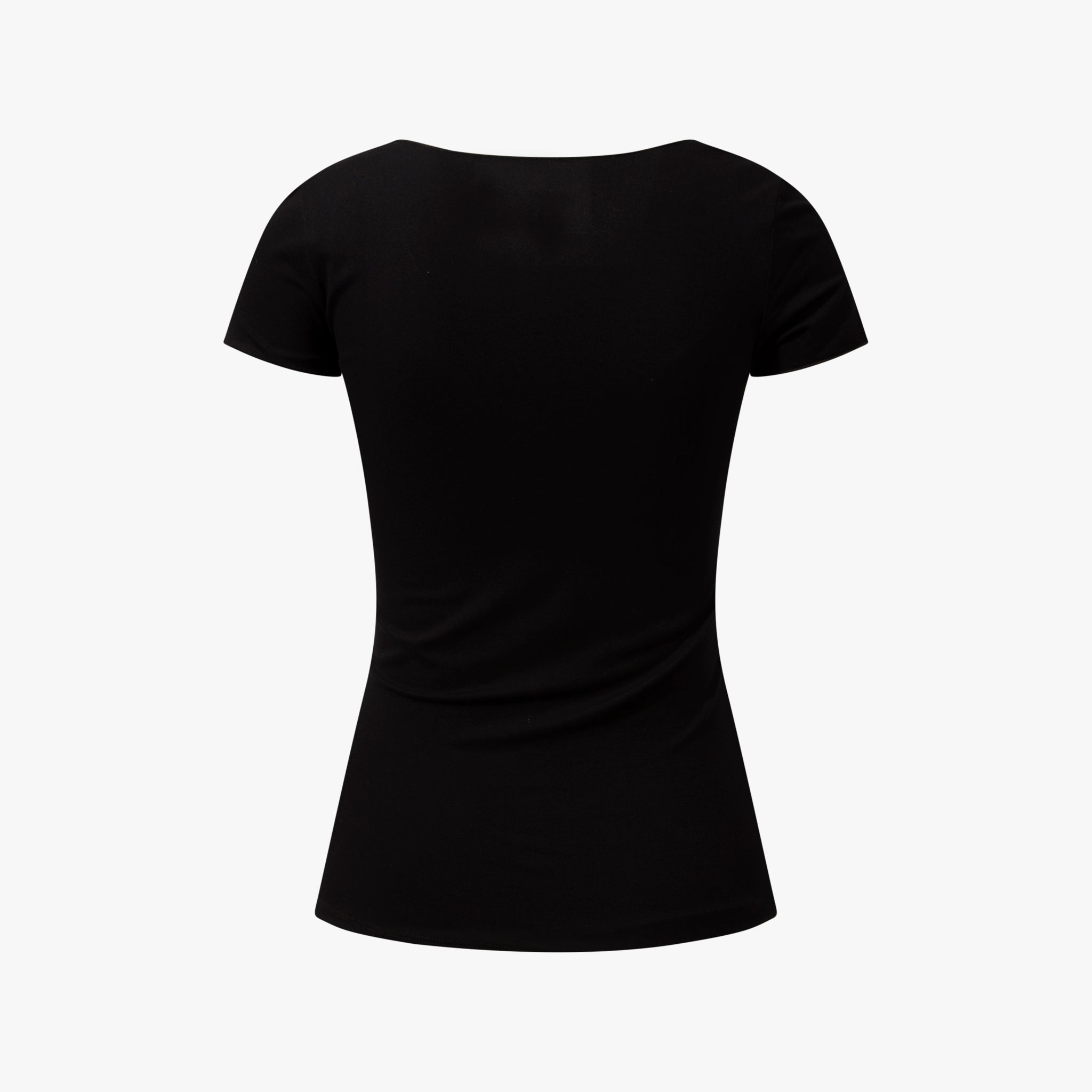1/2 V-Shirt gekettelt | schwarz