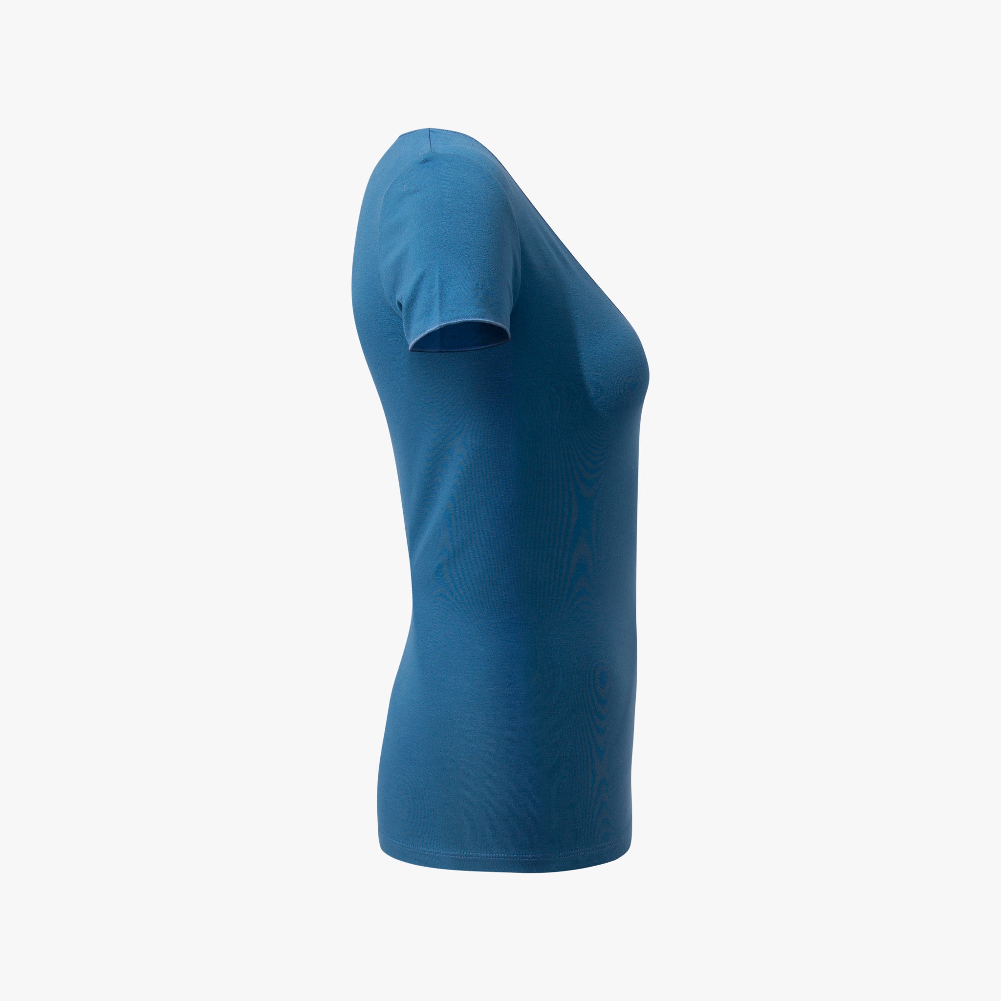 1/2 V-Shirt gekettelt | blau