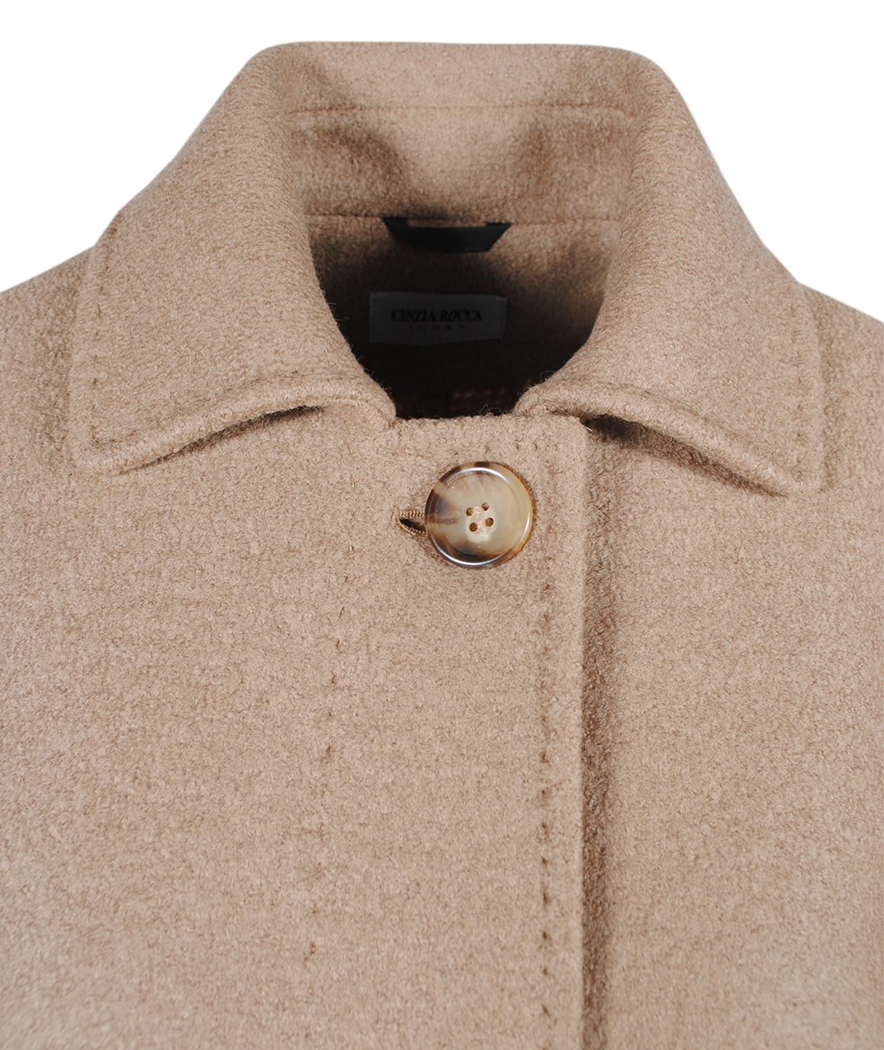 Mantel gekochte Wolle | camel