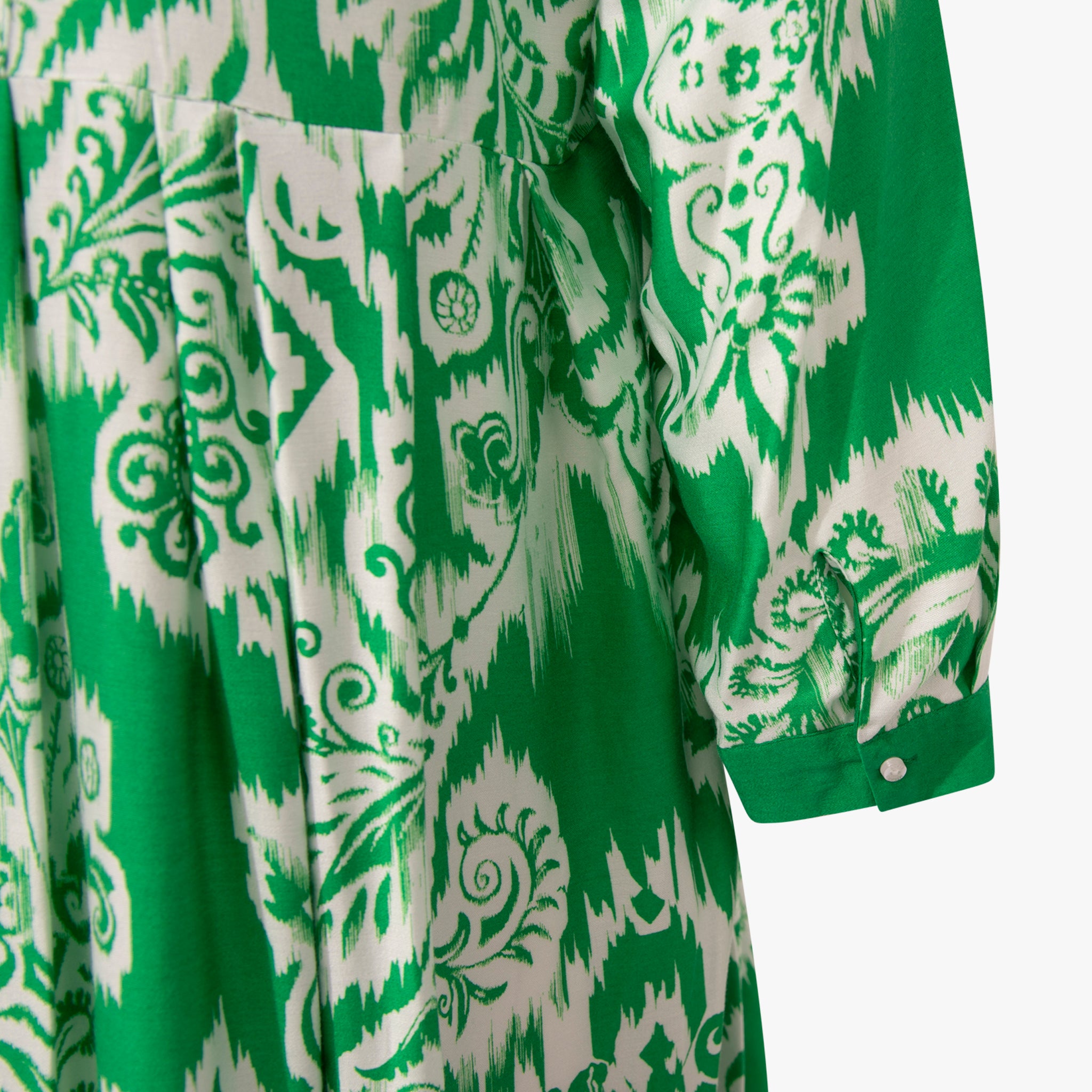 Kleid Print kurz | grün-weiß
