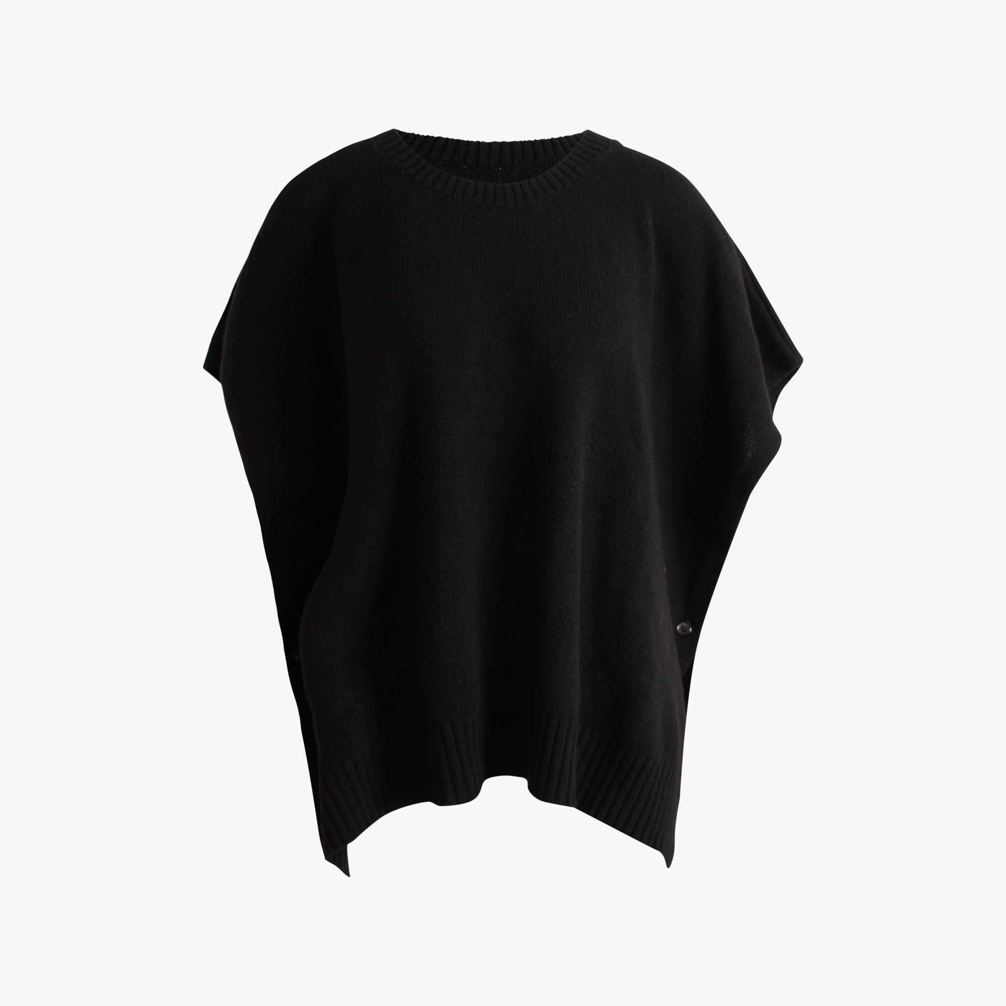 Strick-Poncho | schwarz