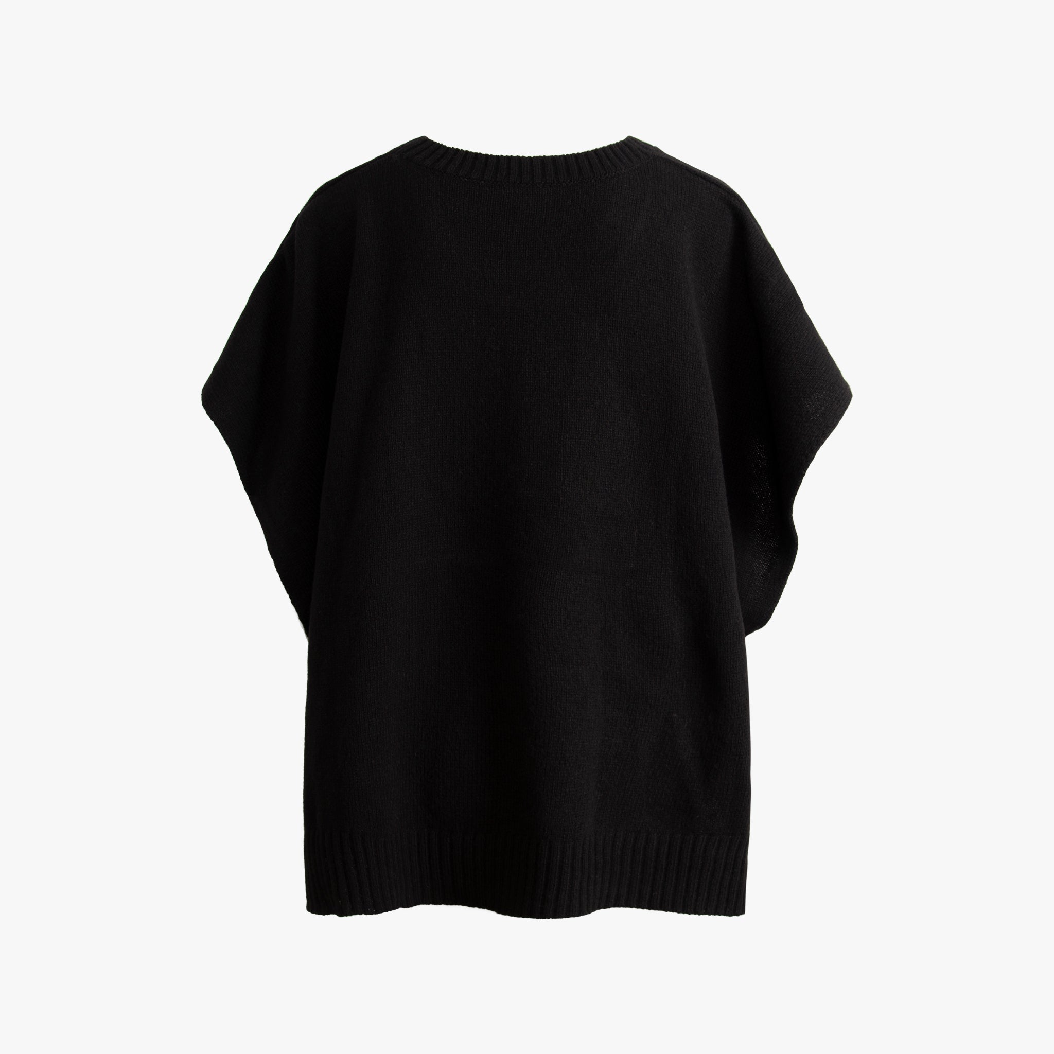 Strick-Poncho | schwarz