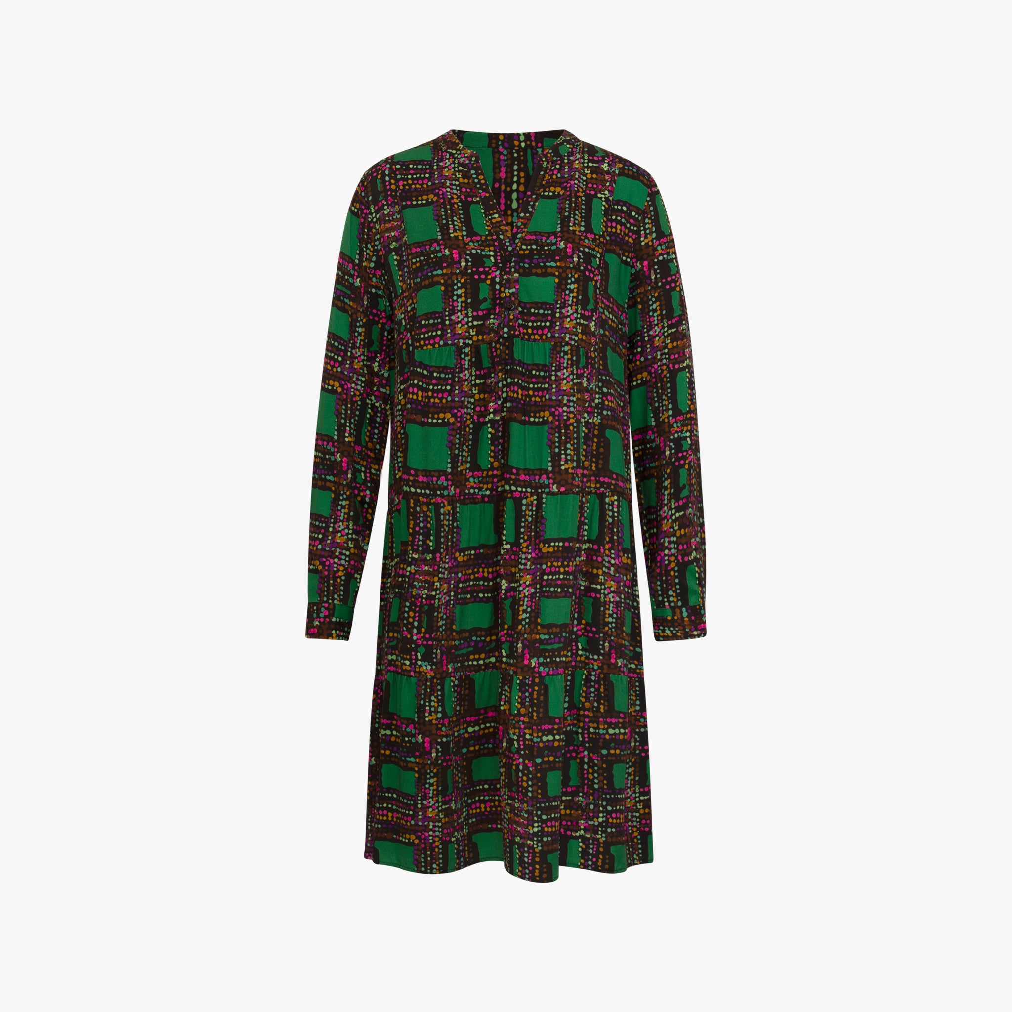 Kleid Gitterprint | flaschengrün