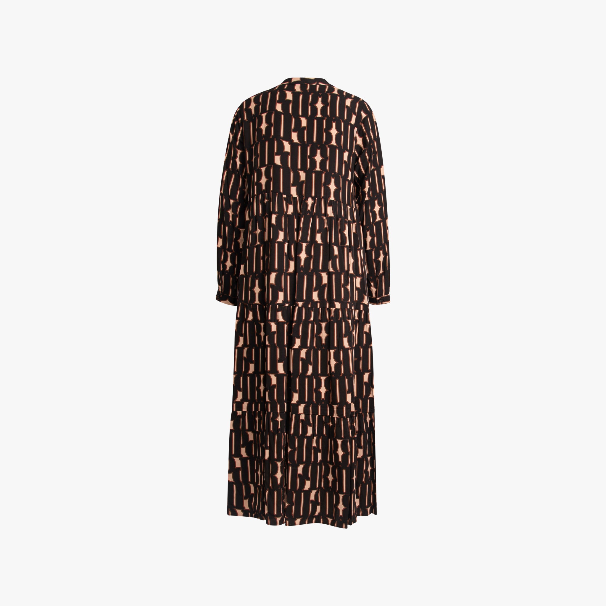Maxikleid Buchstabenprint | schwarz-braun