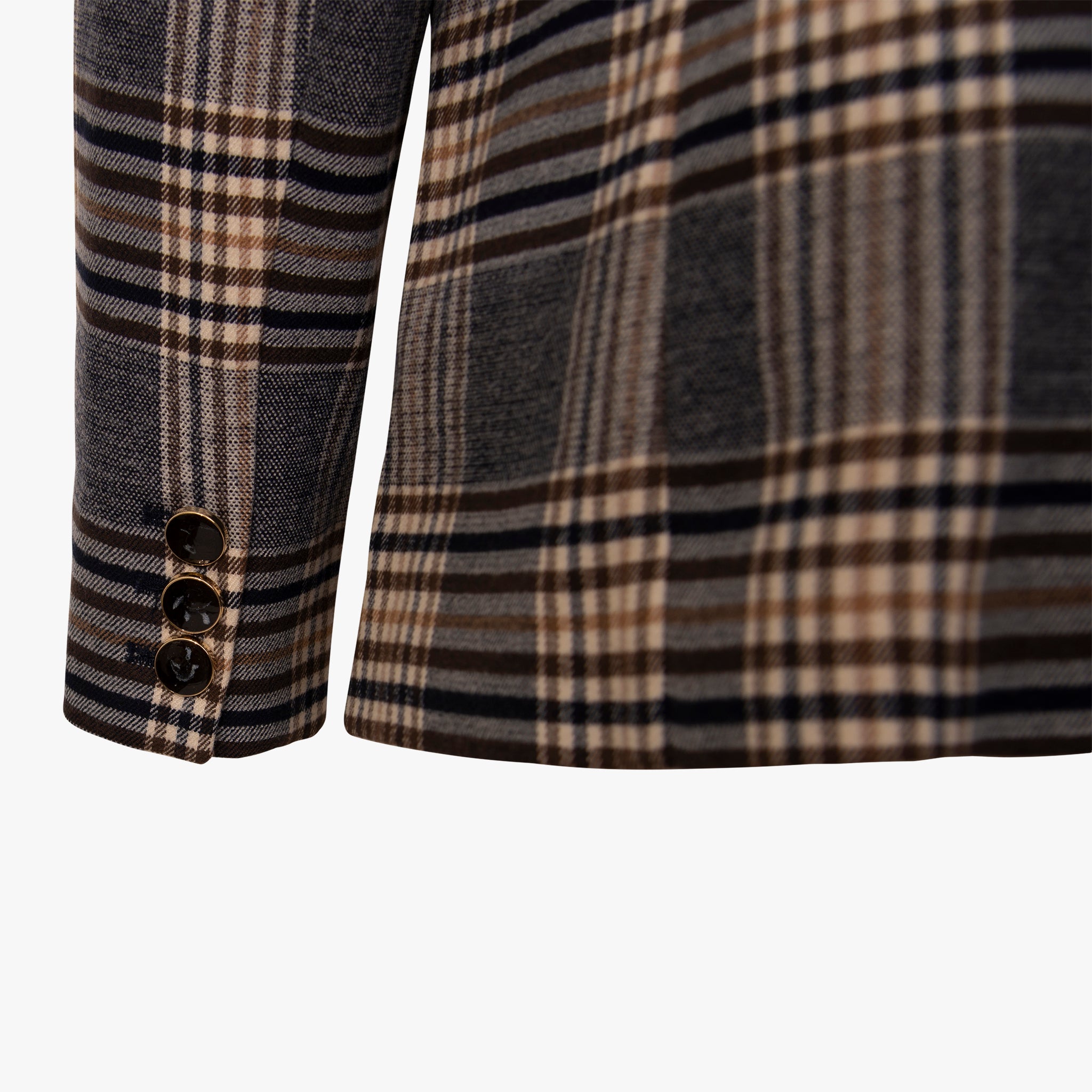 Blazer Soft Brush | blau-braun-weiß
