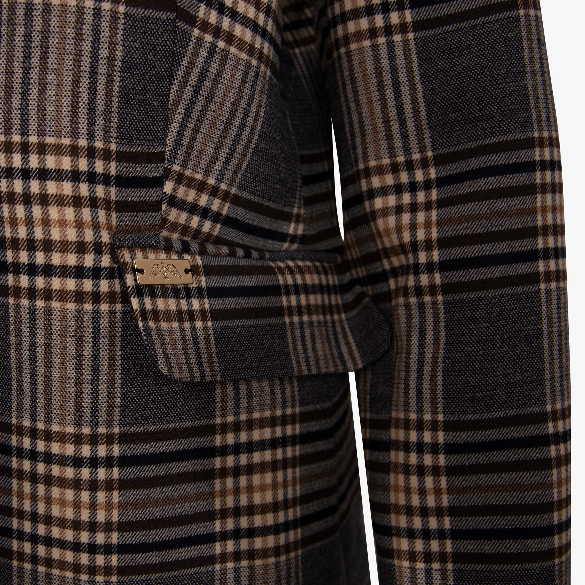 Blazer Soft Brush | blau-braun-weiß