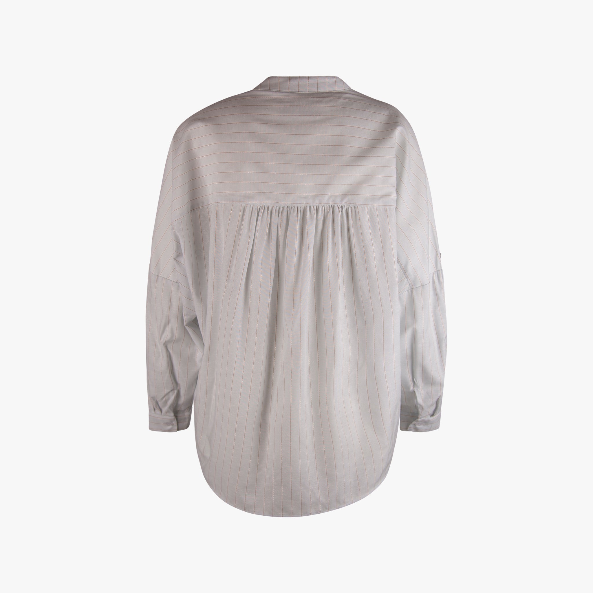 Mos Mosh Bluse Lurex Streifen | weiß-grau