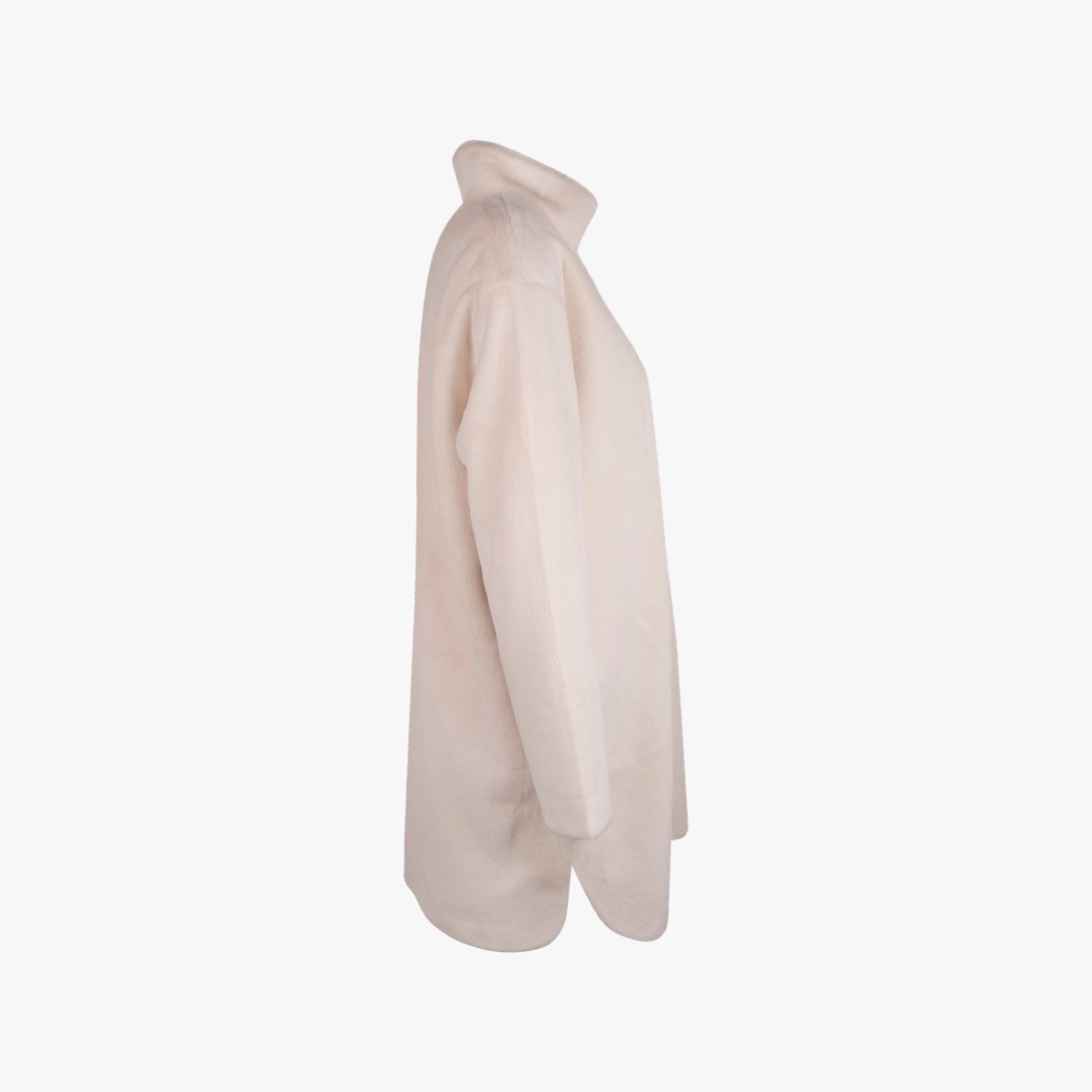 Olivia Mink Stehkragenmantel Fakefur | creme
