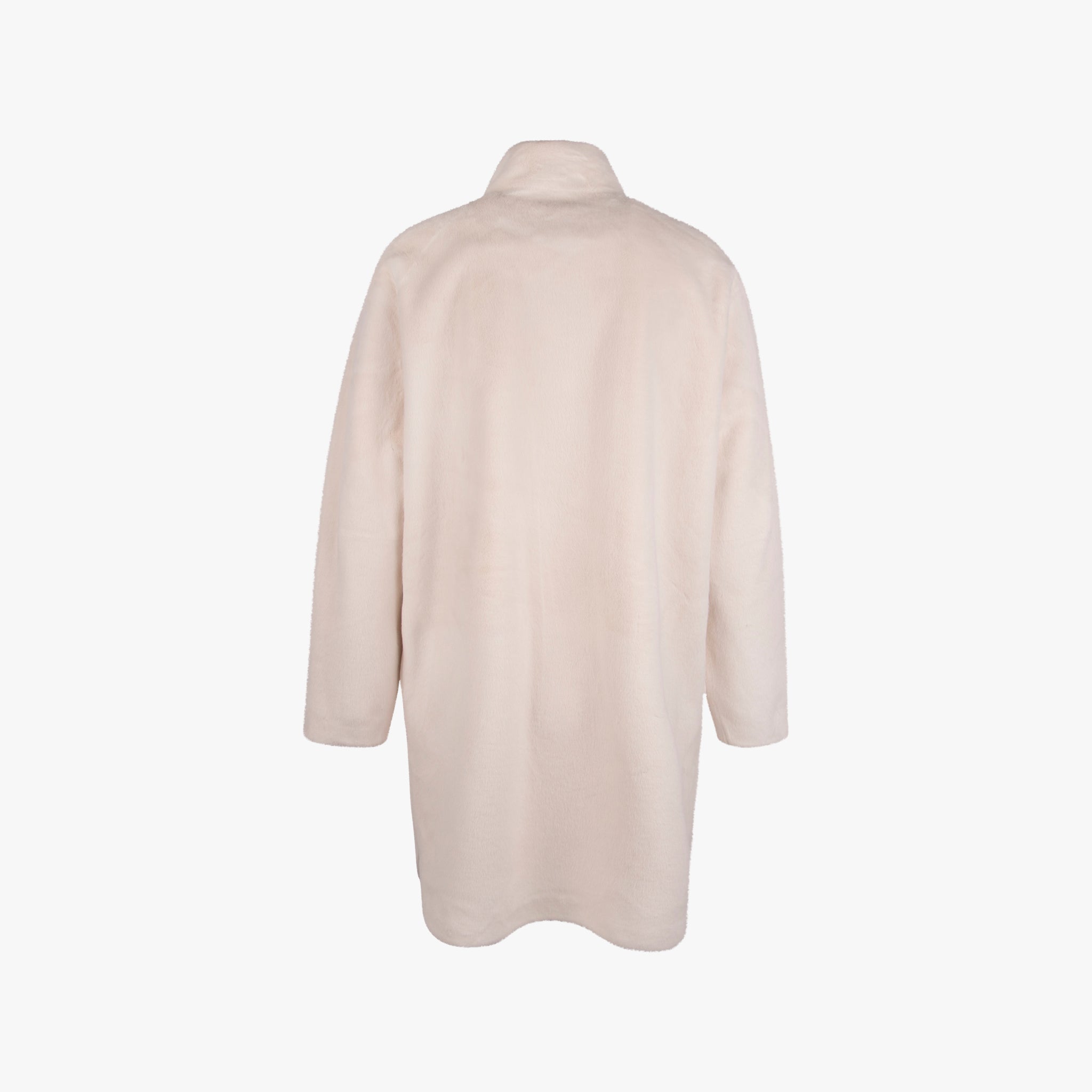 Olivia Mink Stehkragenmantel Fakefur | creme