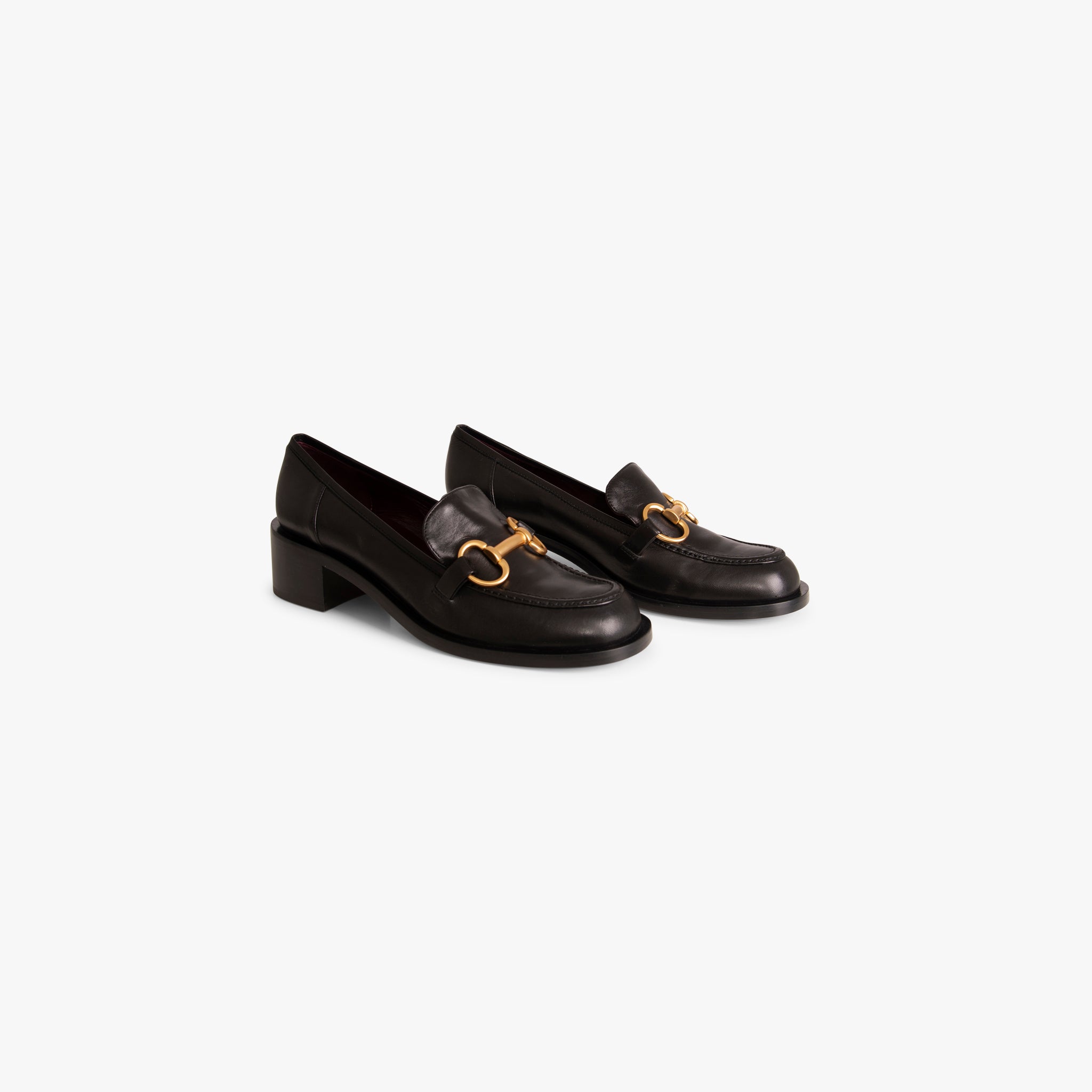 Loafer Mattgoldspange | schwarz