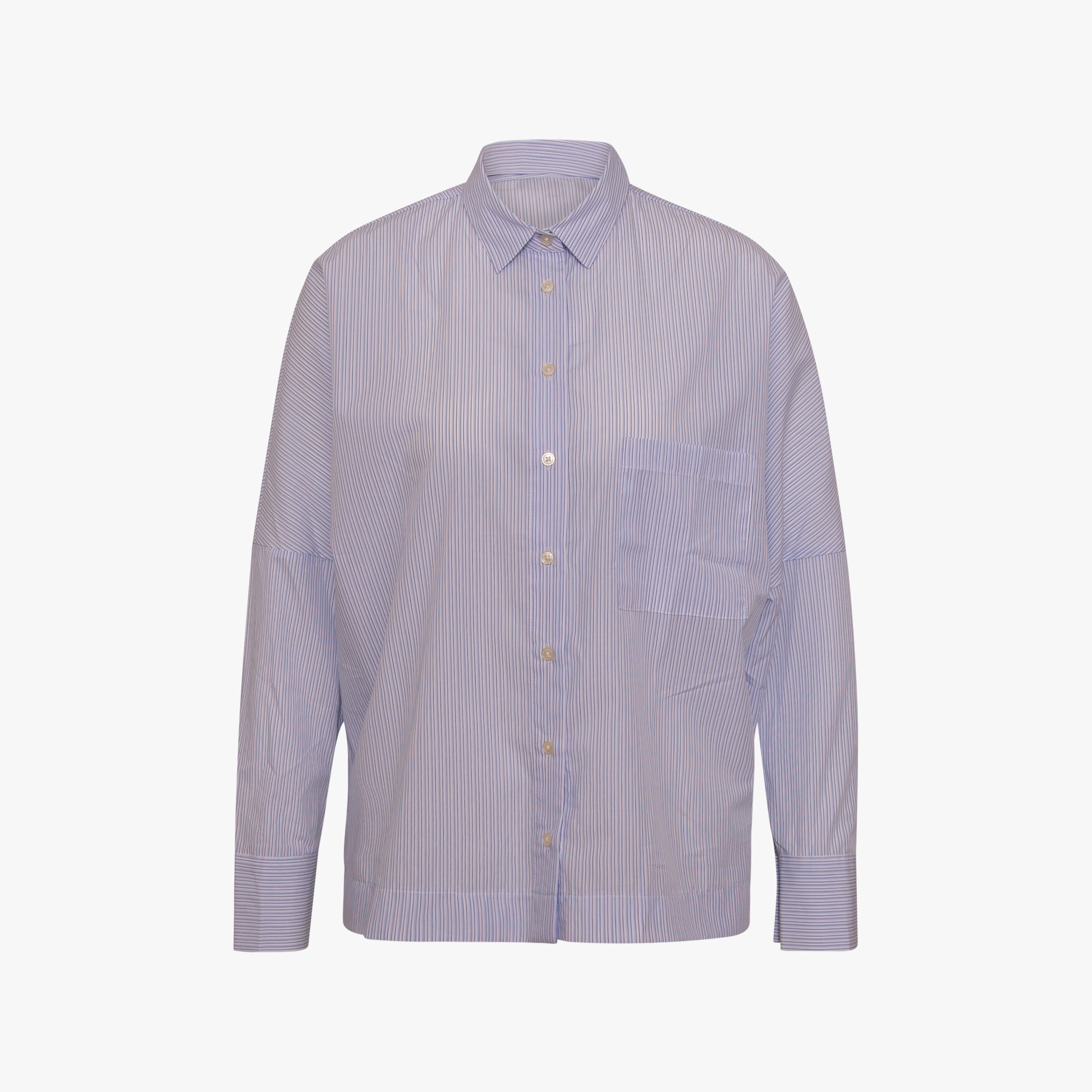 Bluse Stripes Oversized | weiß-blau