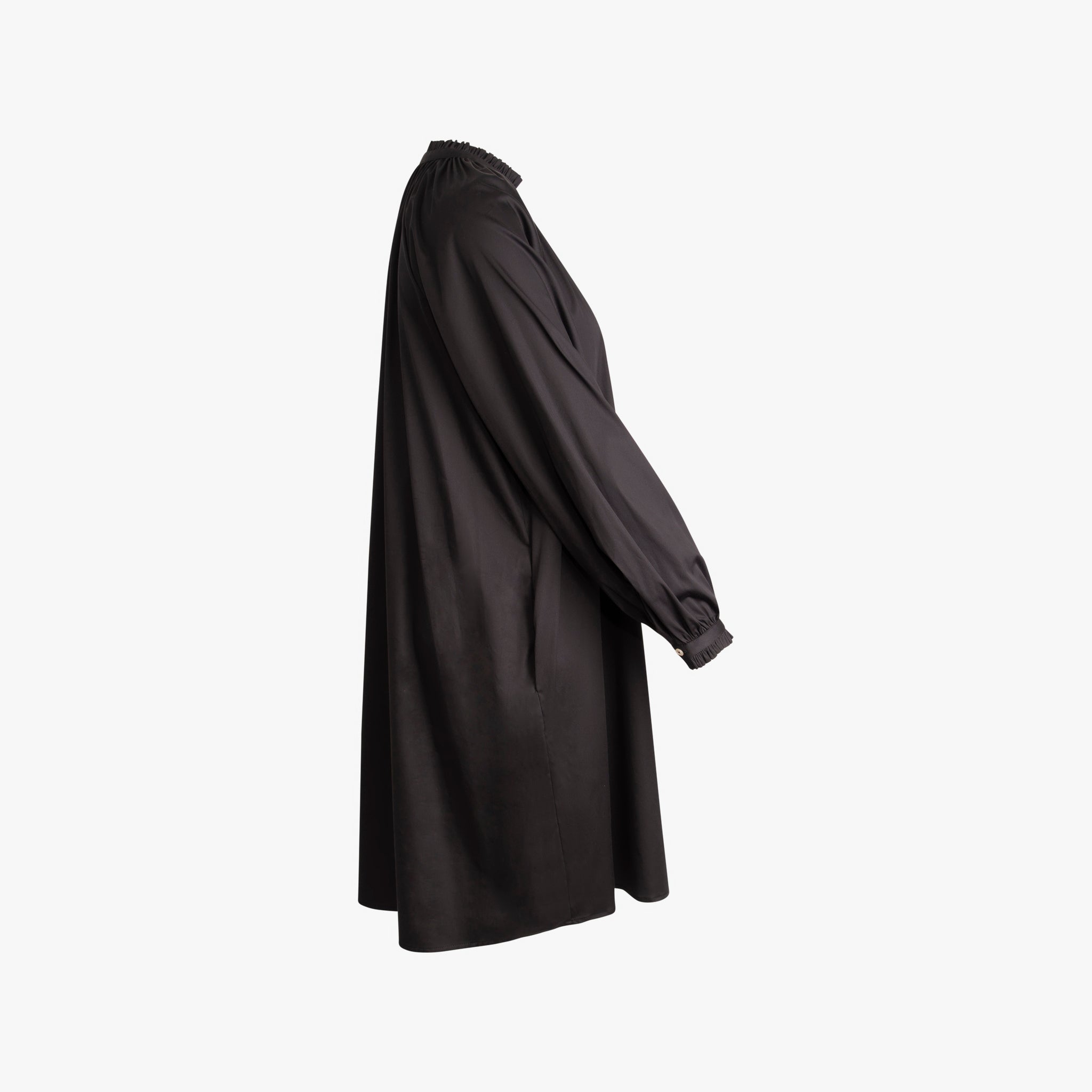Kleid Rüschenabschluss | schwarz
