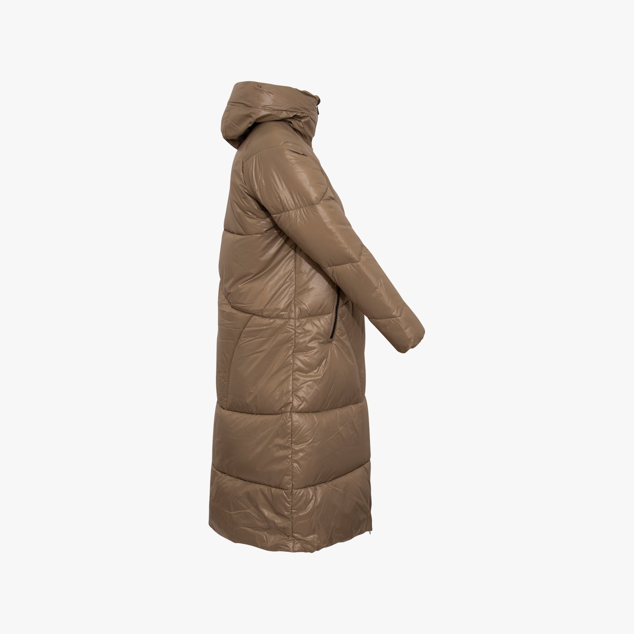 Mantel Kapuzen Shiny | taupe