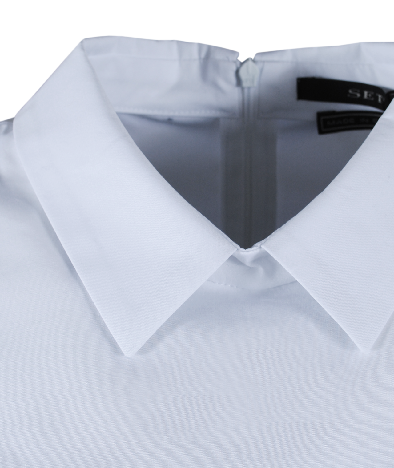 Schlupfbluse Kragen | weiß