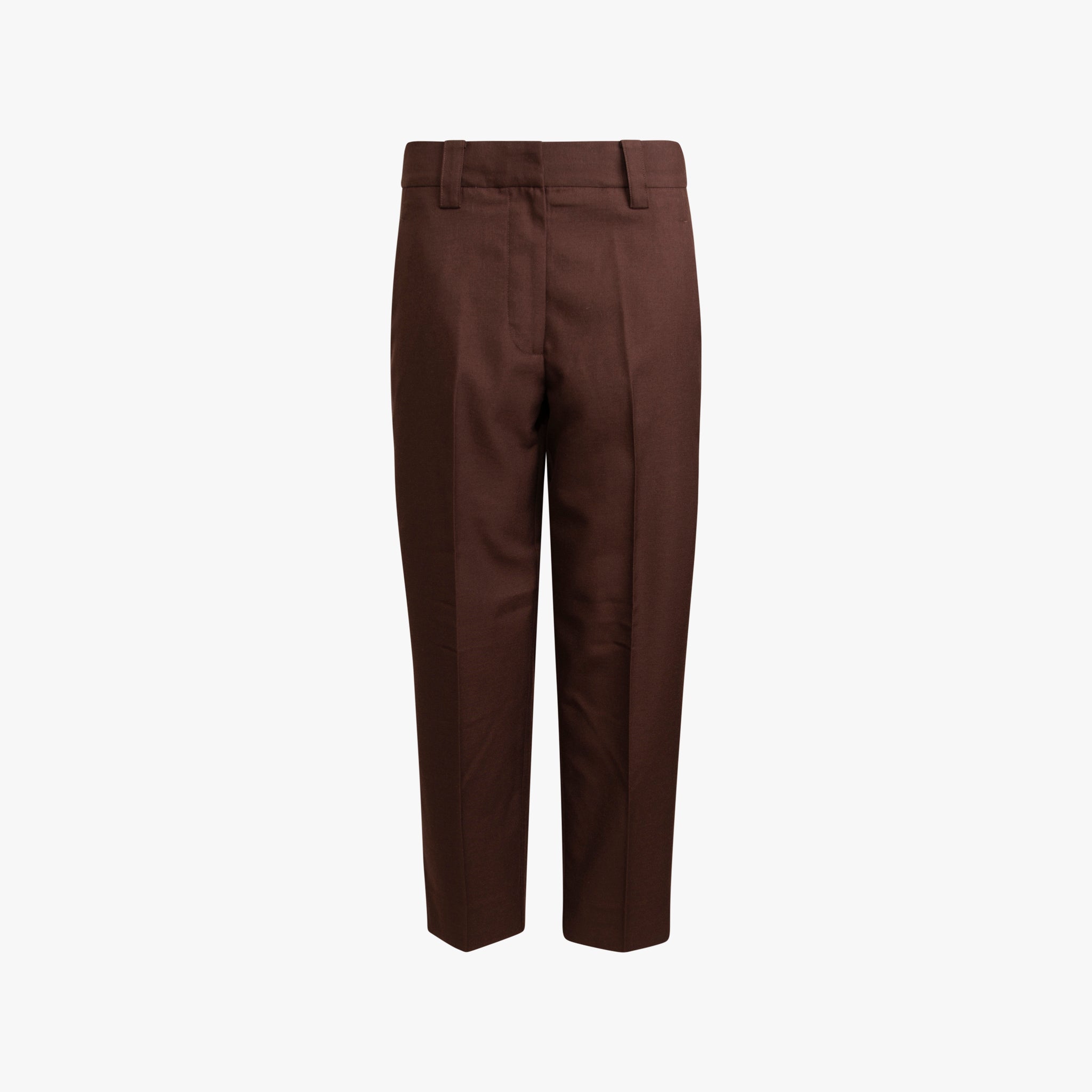 Stoffhose cropped | dunkelbraun