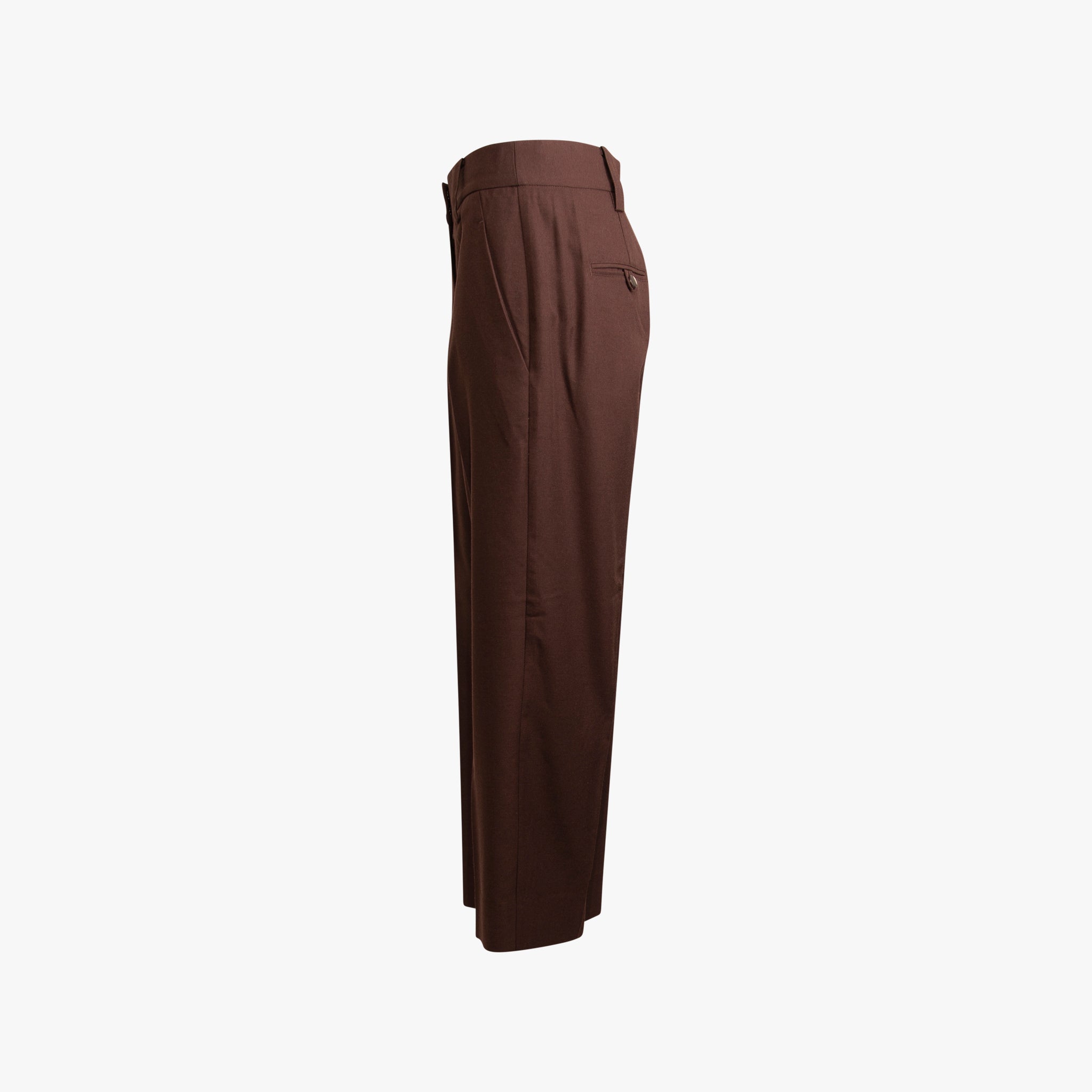 Stoffhose cropped | dunkelbraun