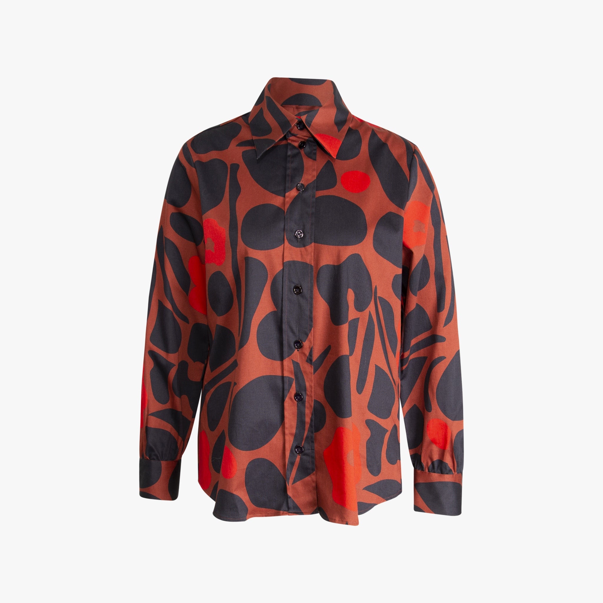 Bluse Fashion Print | rotbraun