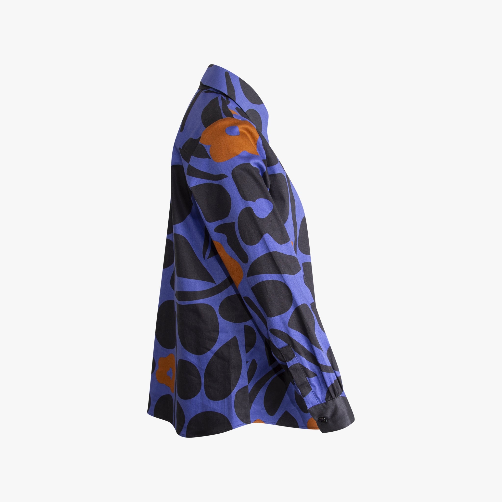 Bluse Fashion Print | blau-bordeaux